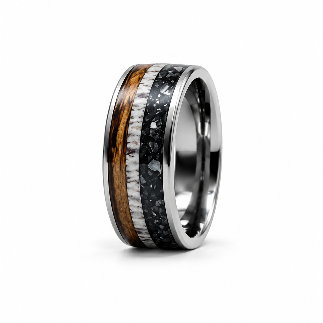 Jack Abalone- Antler, Crushed Abalone & Whiskey barrel wood