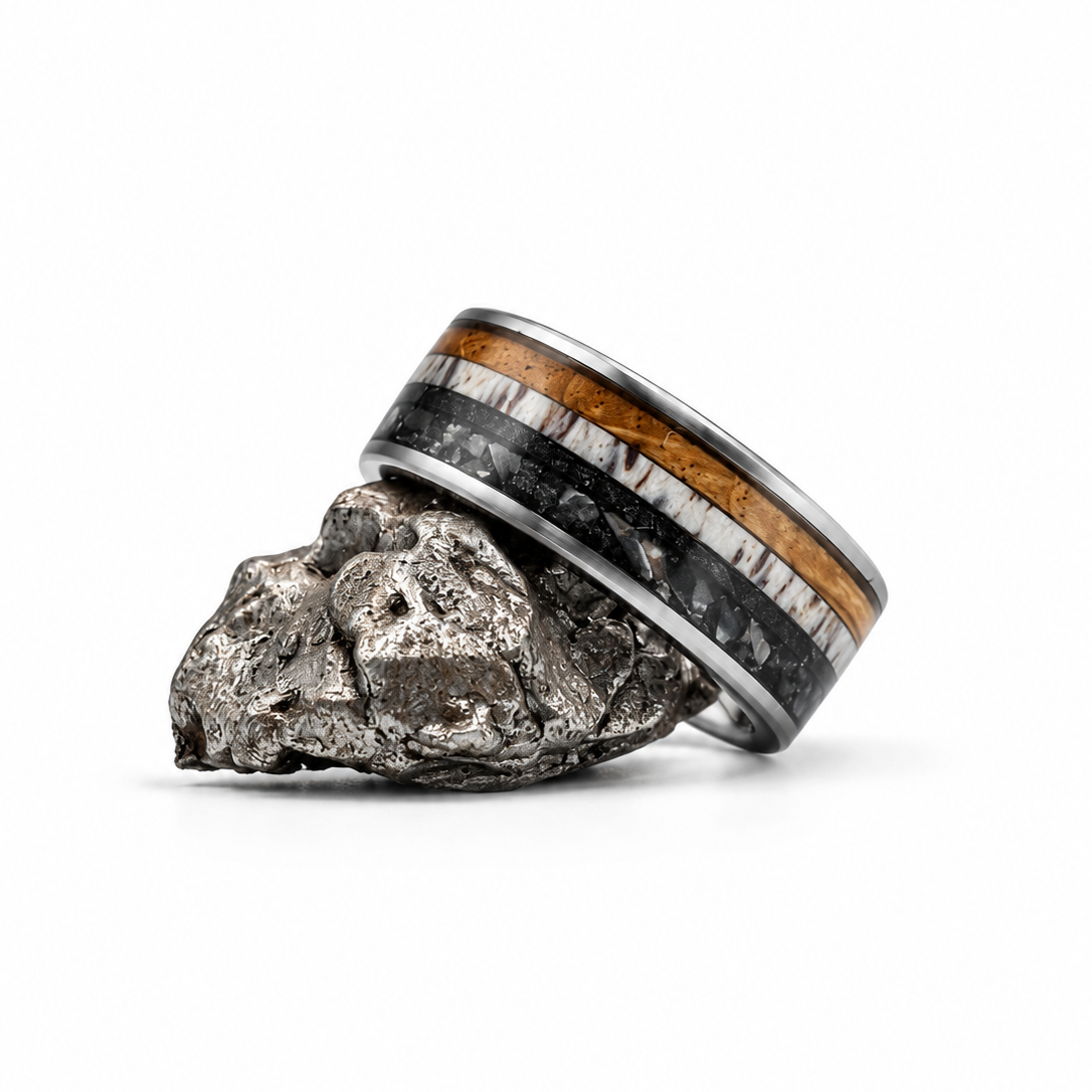 Jack Abalone- Antler, Crushed Abalone & Whiskey barrel wood