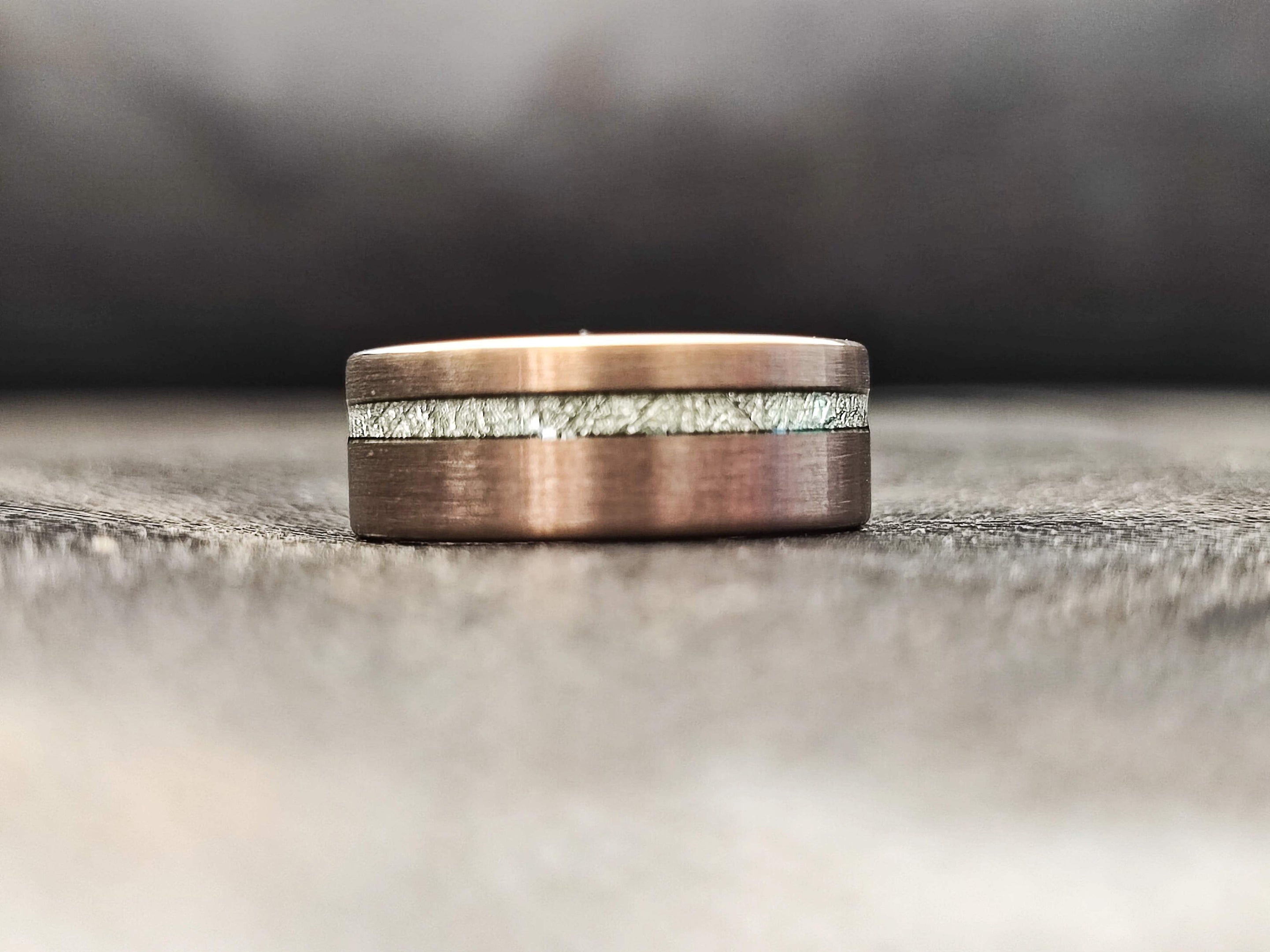 Merek - Chocolate Bronze & Meteorite Men's Tungsten Ring - Touchwood