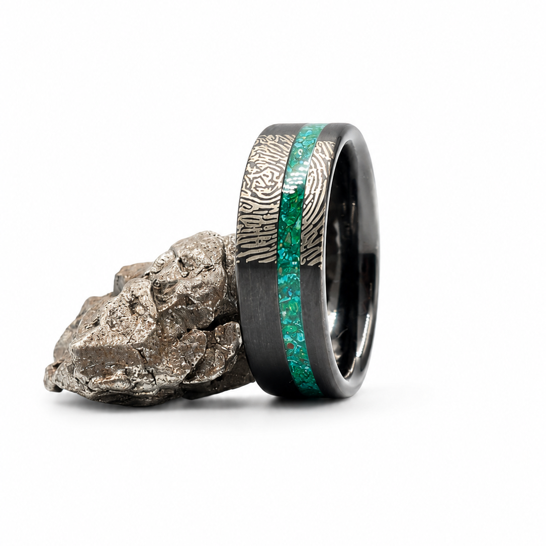The Blue Print - Malachite & Your Fingerprint inlay