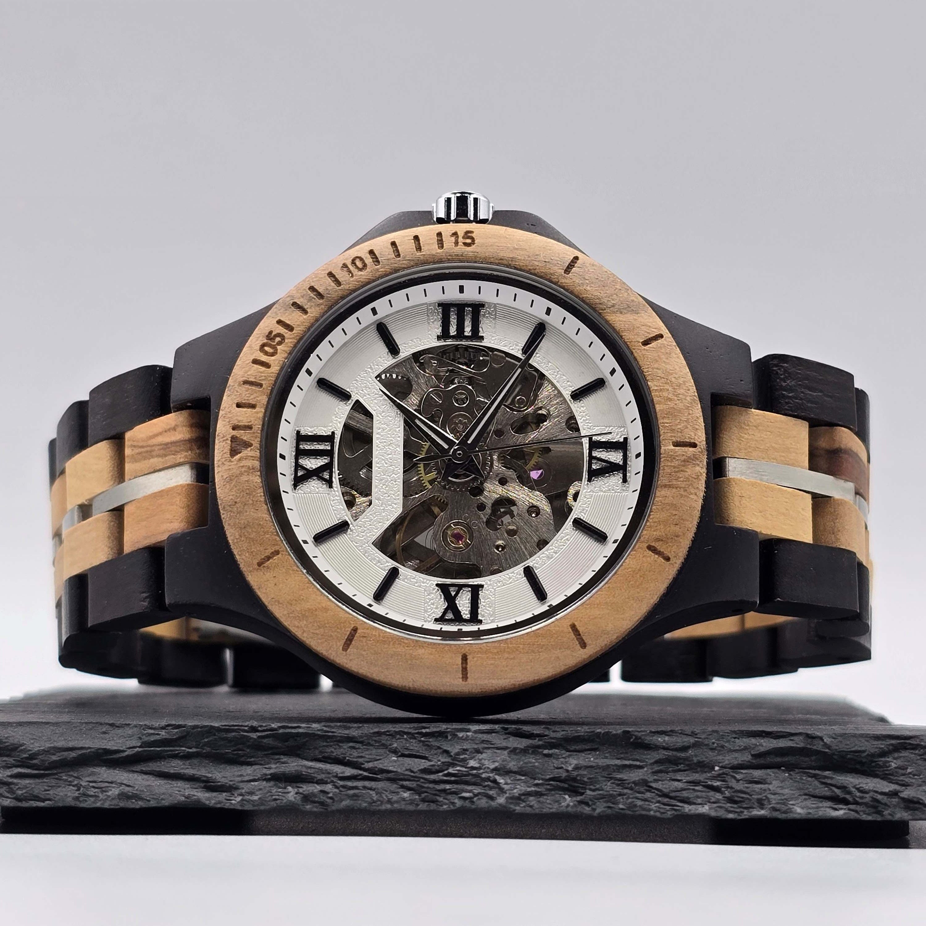 The Mechanical - Olive & Ebony Wood Watch