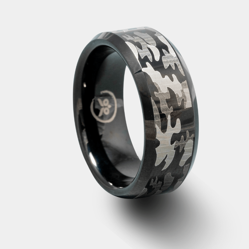 Black Opps - Brushed Camo Men's Tungsten Ring