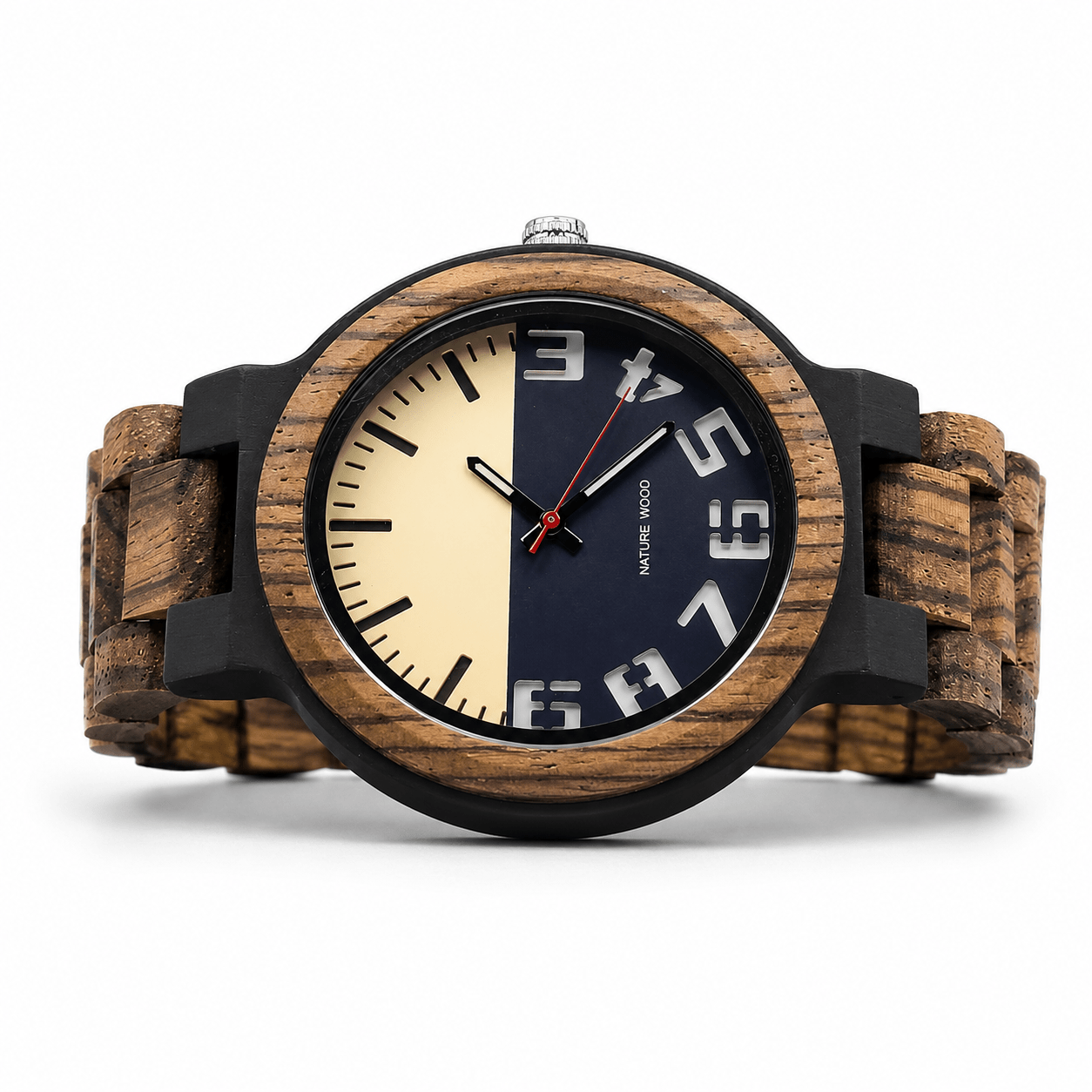 Blue October - Ebony & Zebrawood Watch