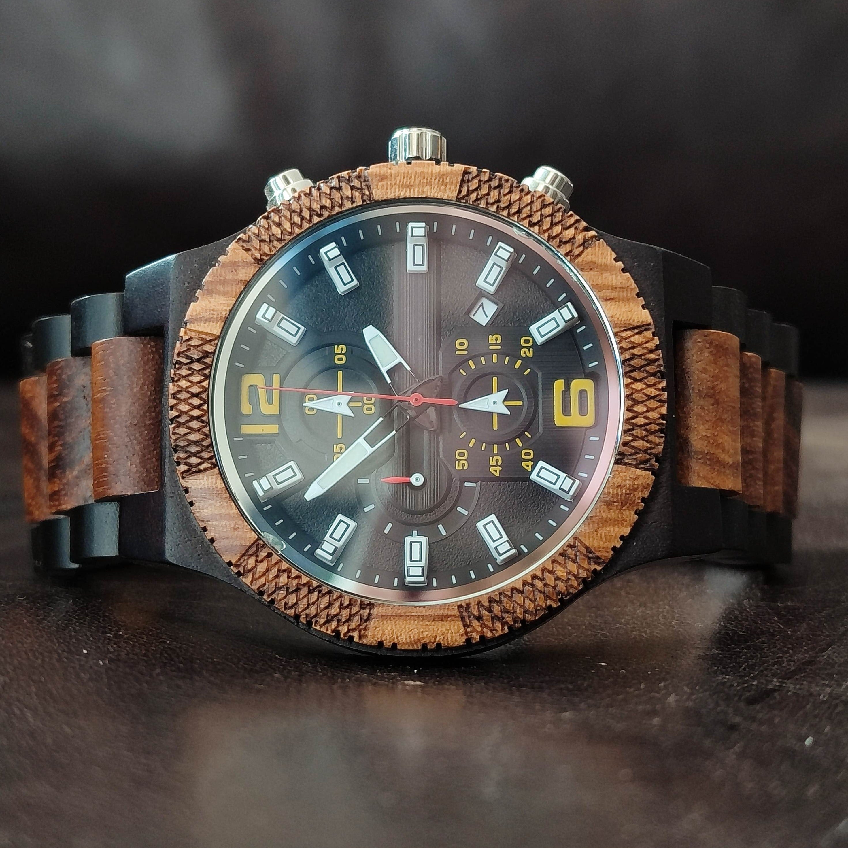 Falcon - Ebony & Zebrawood Watch