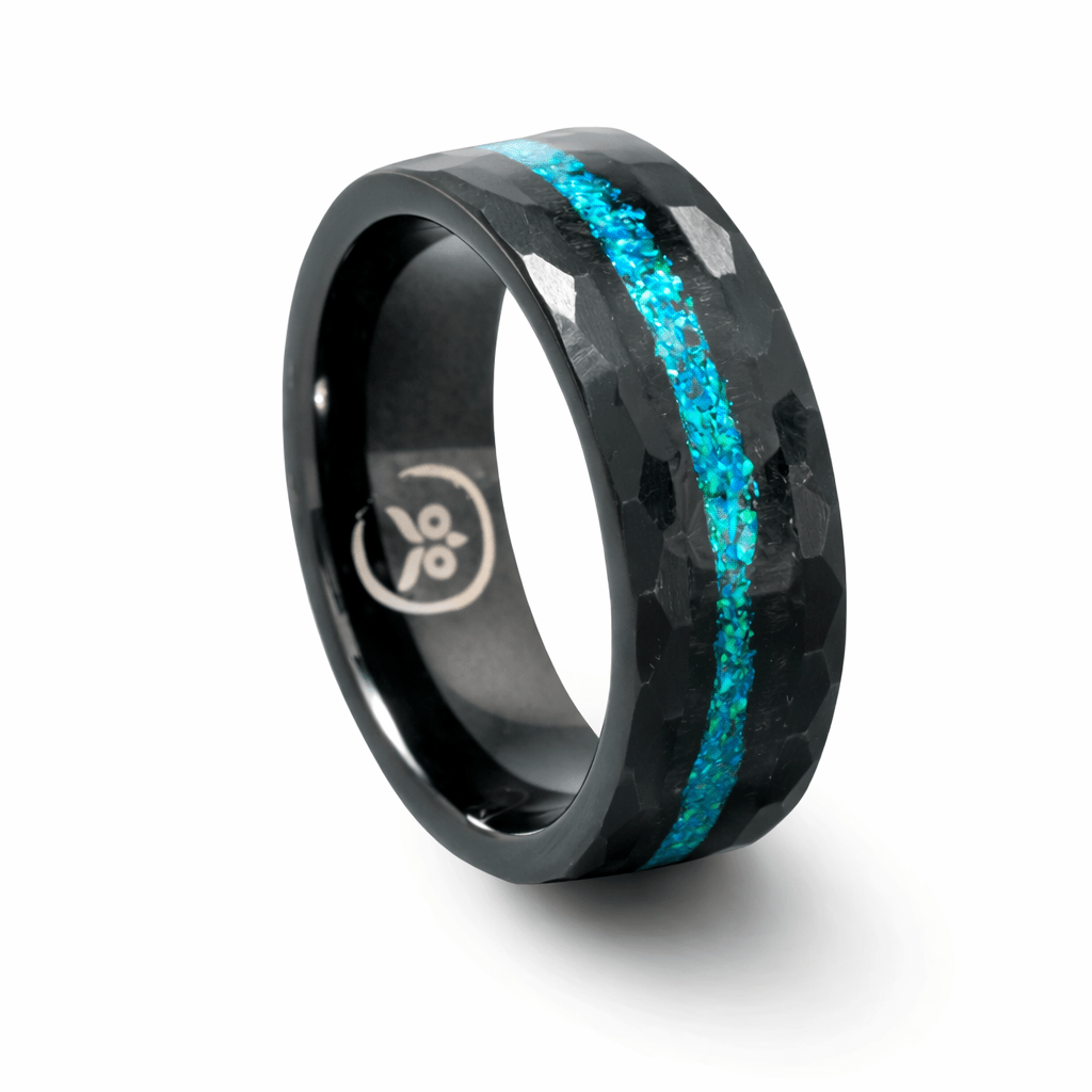Guardians Of The Galaxy - Azure Opal & Ebony Men's Tungsten Ring