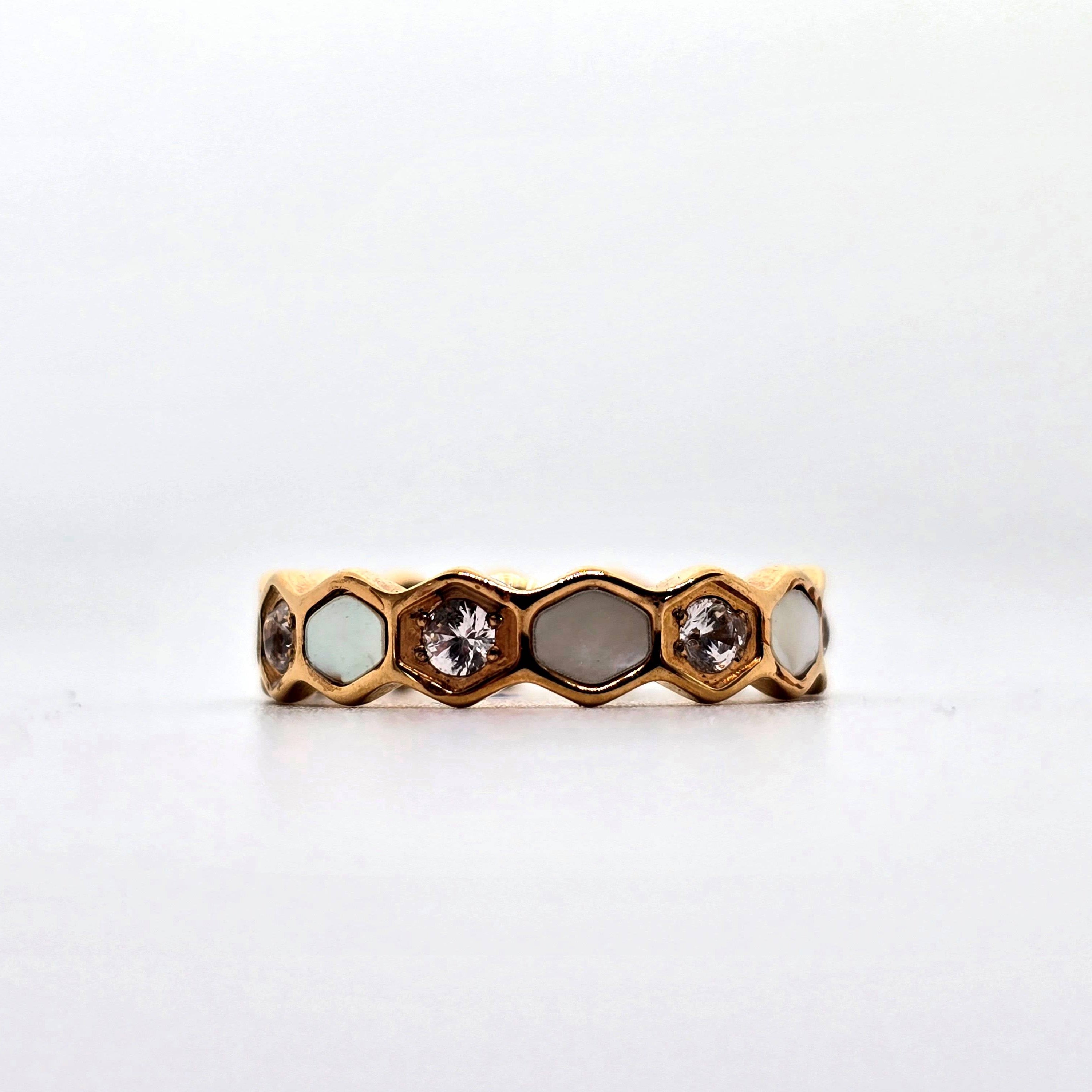 Honeycomb Rosegold - Titanium Womens Ring