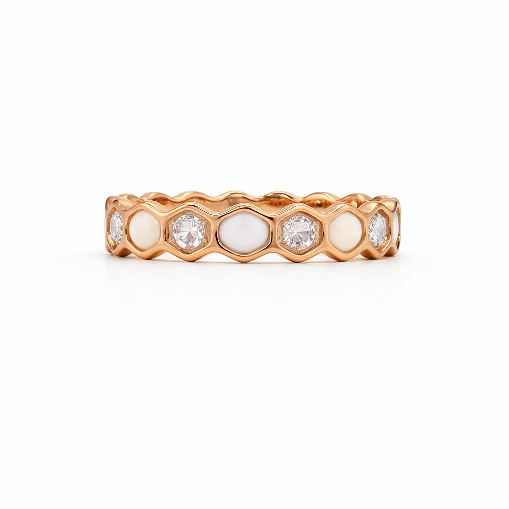 Honeycomb Rosegold - Titanium Womens Ring