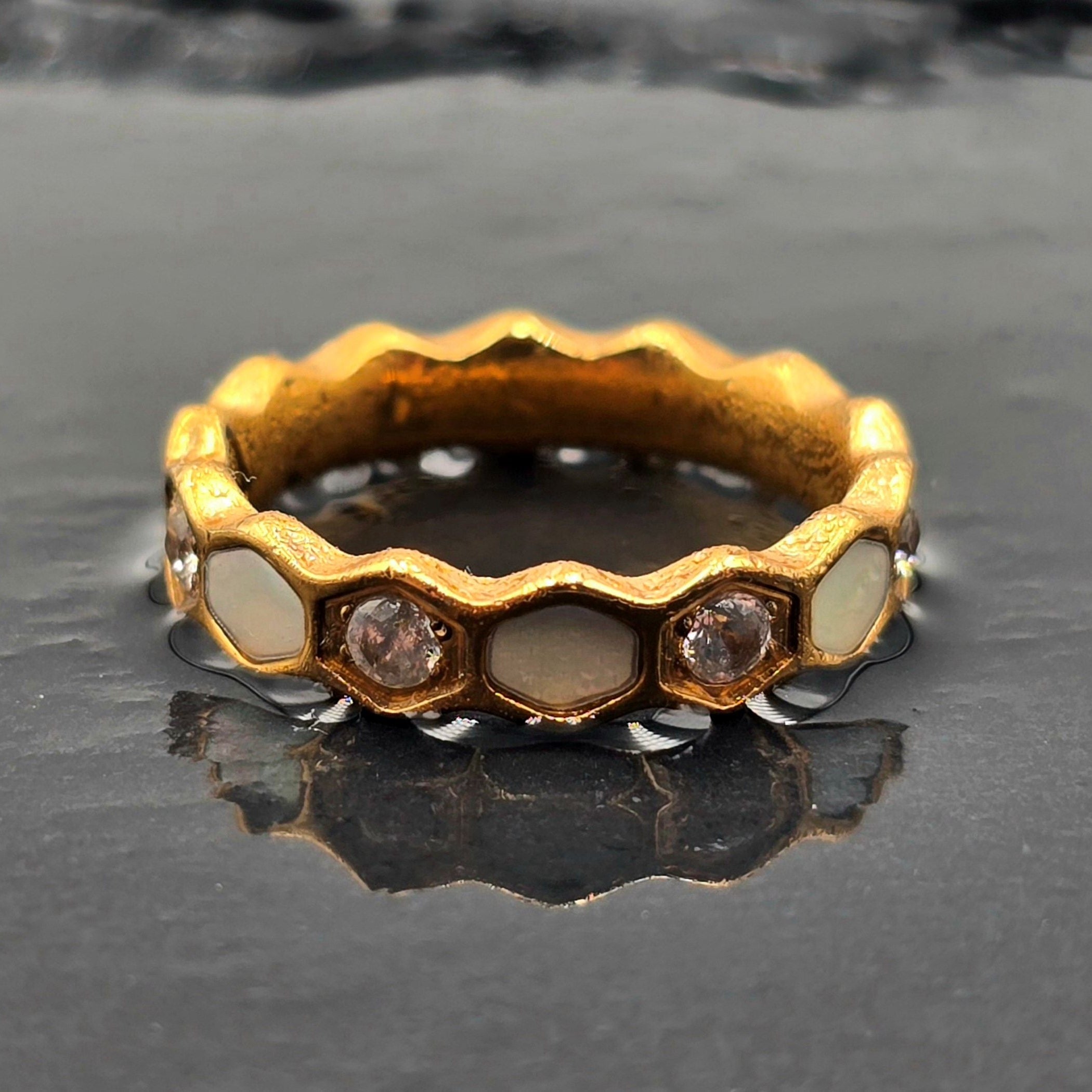 Honeycomb Rosegold - Titanium Womens Ring