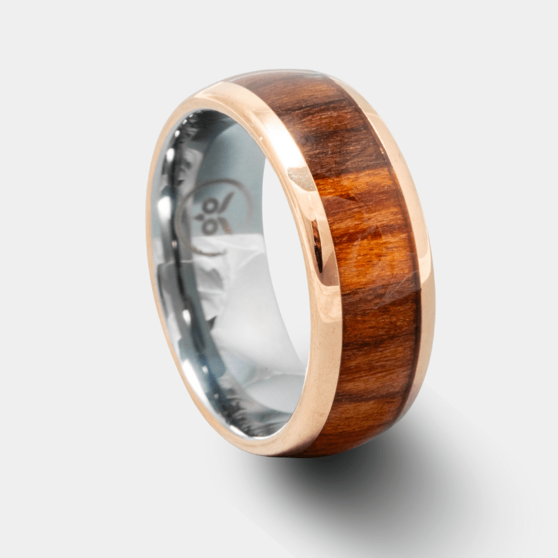 Iron Man Oval - Walnut Wood Men's Tungsten Ring