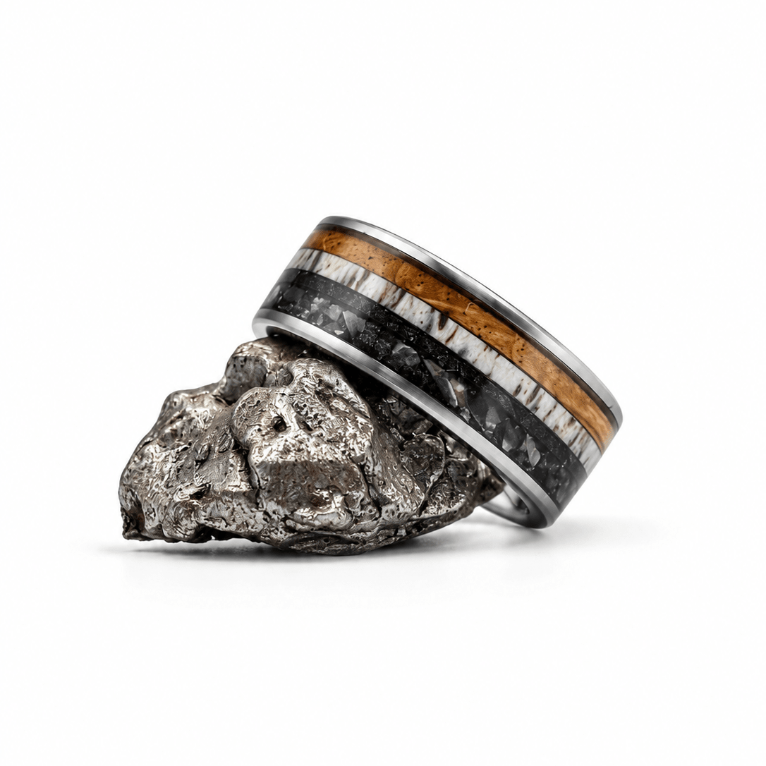 Jack Abalone- Antler, Crushed Abalone & Whiskey barrel wood