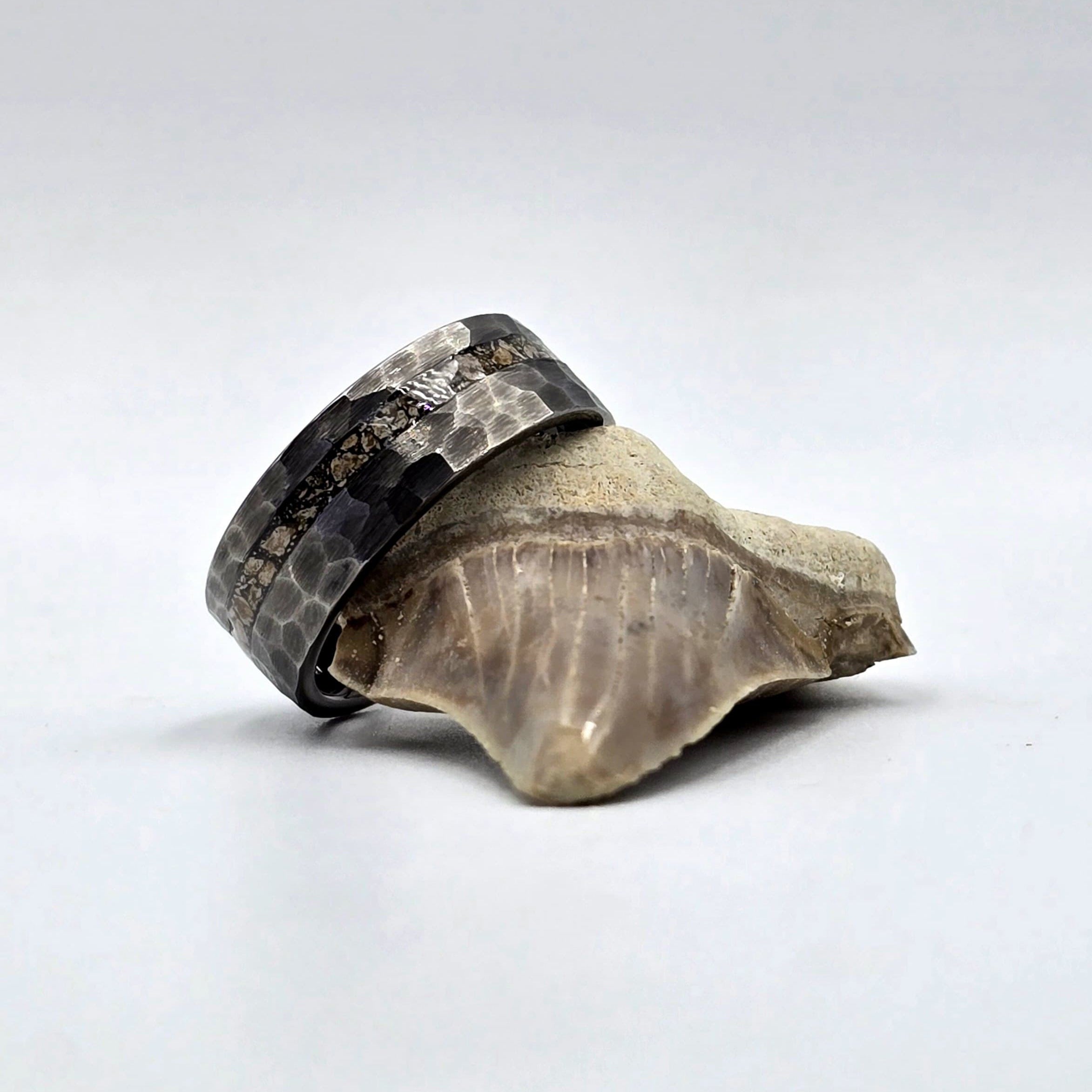 Jaws - Megalodon Tooth set in Dim Grey