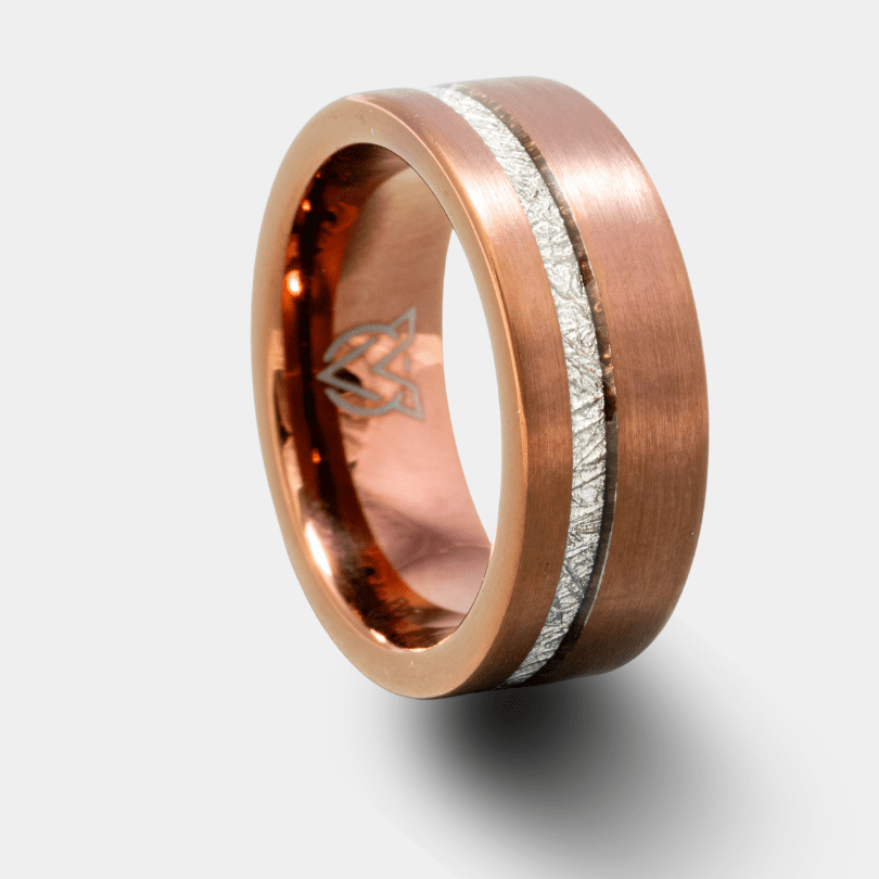 Merek - Chocolate Bronze & Meteorite Men's Tungsten Ring