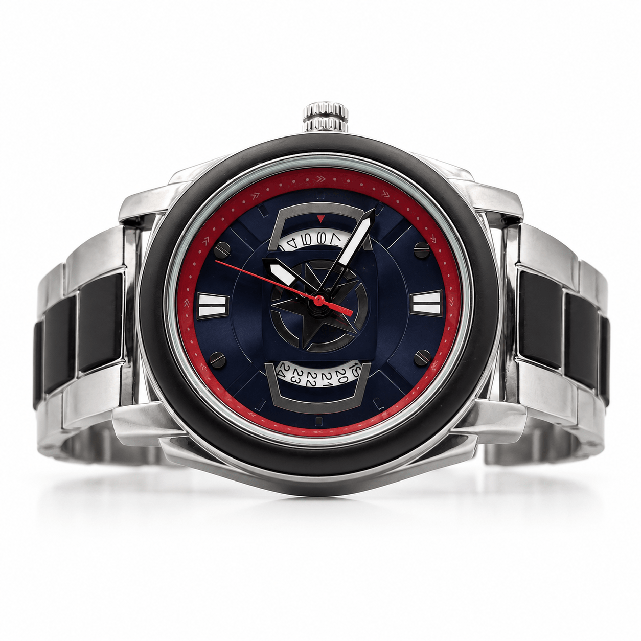 Silver Star Wooden Watch