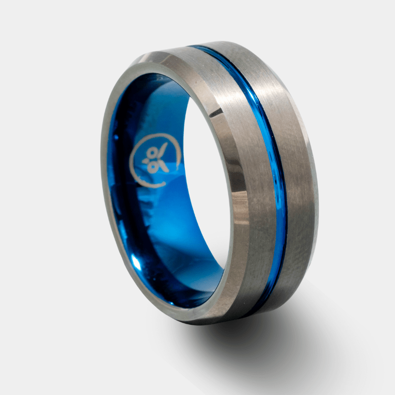 Storm - Navy Blue & Gunmetal Men's Tungsten Ring