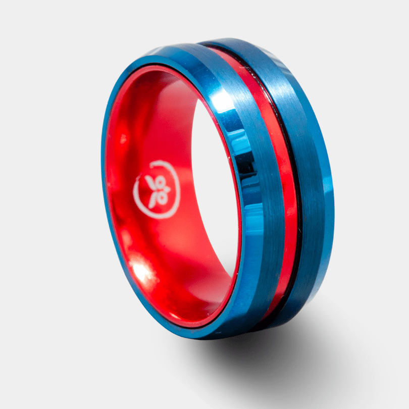 Superman - Navy Blue & Red Men's Tungsten Ring