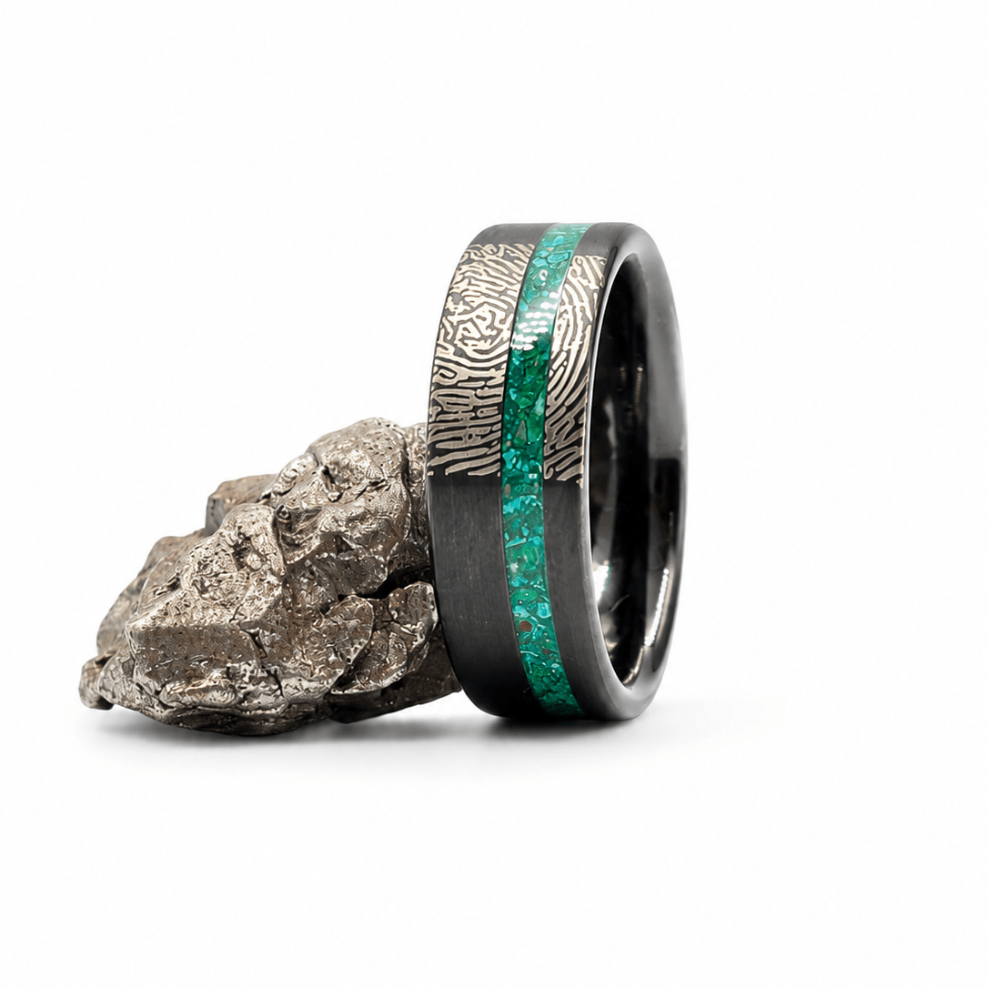 The Blue Print - Malachite & Your Fingerprint inlay