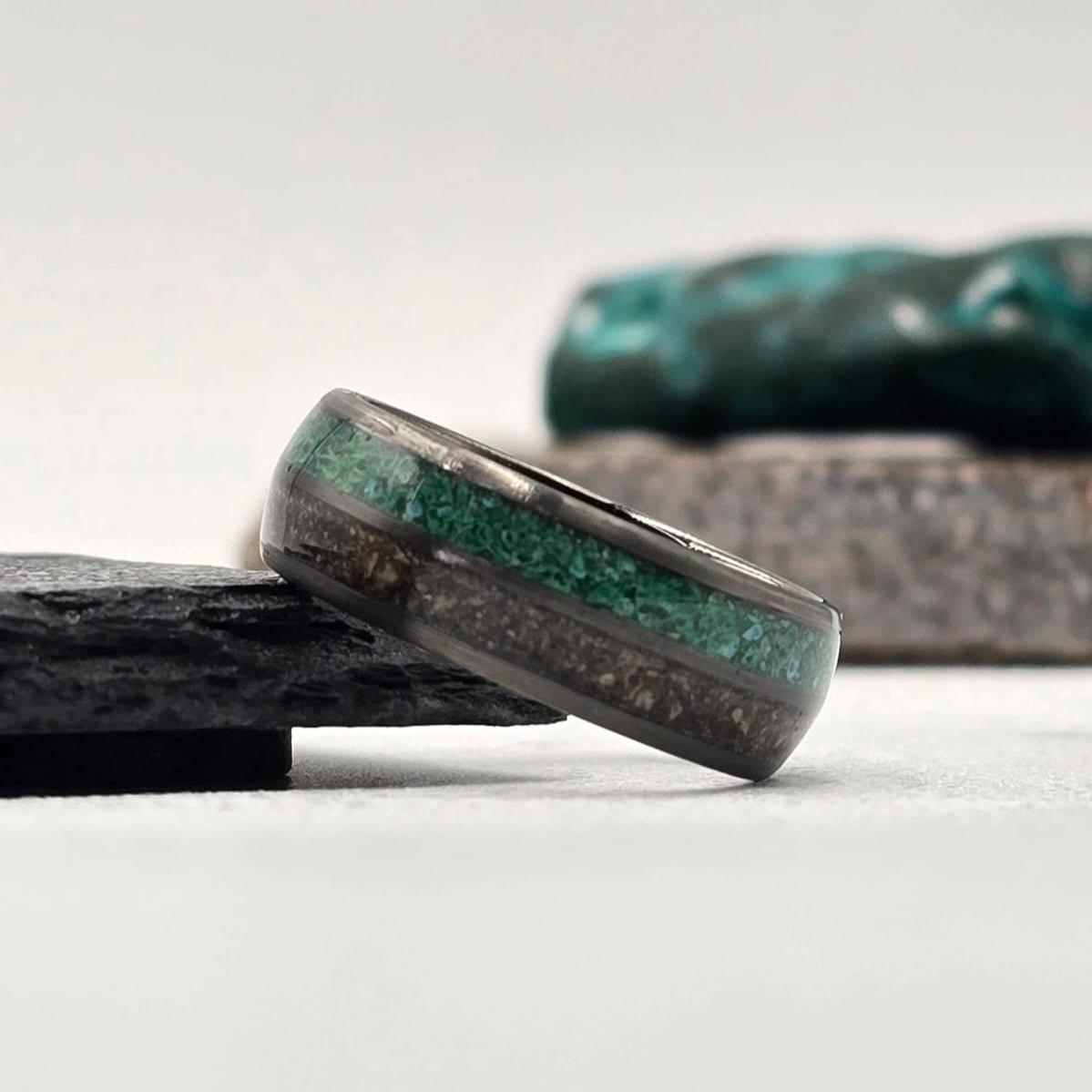 The Bone & Stone - Agatized Dino Bone & Malachite