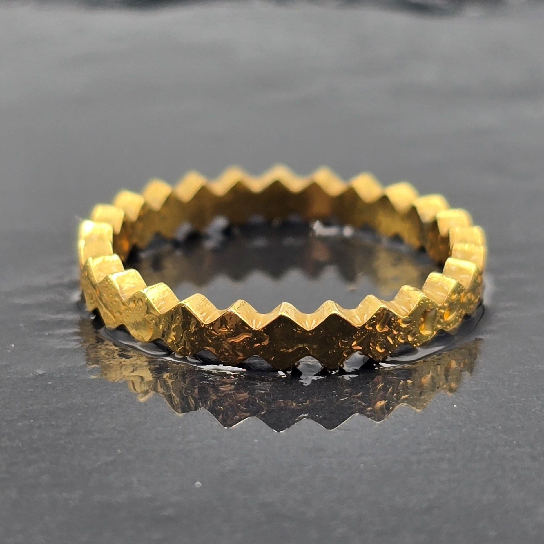 The Crown - Gold Titanium Womens Ring