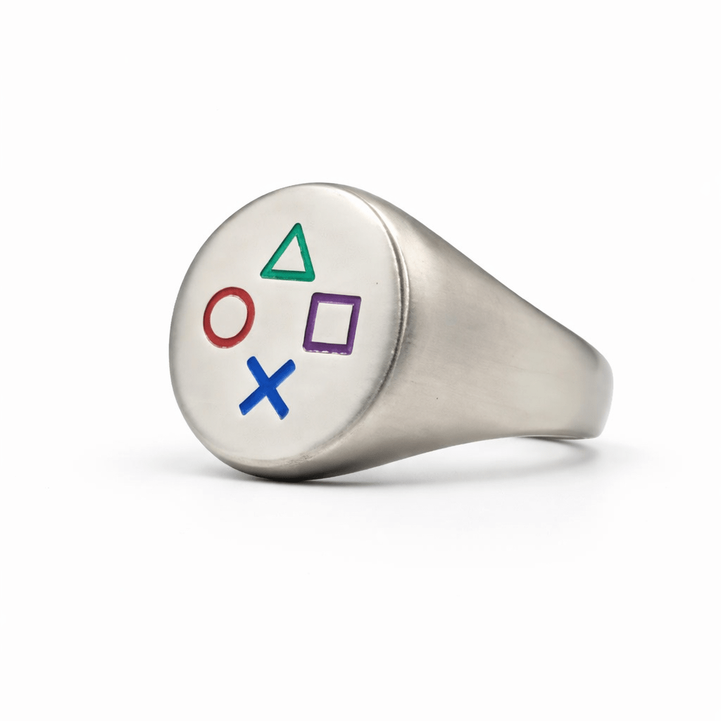 The Gameboy Ring - Titanium & Metallic abalone