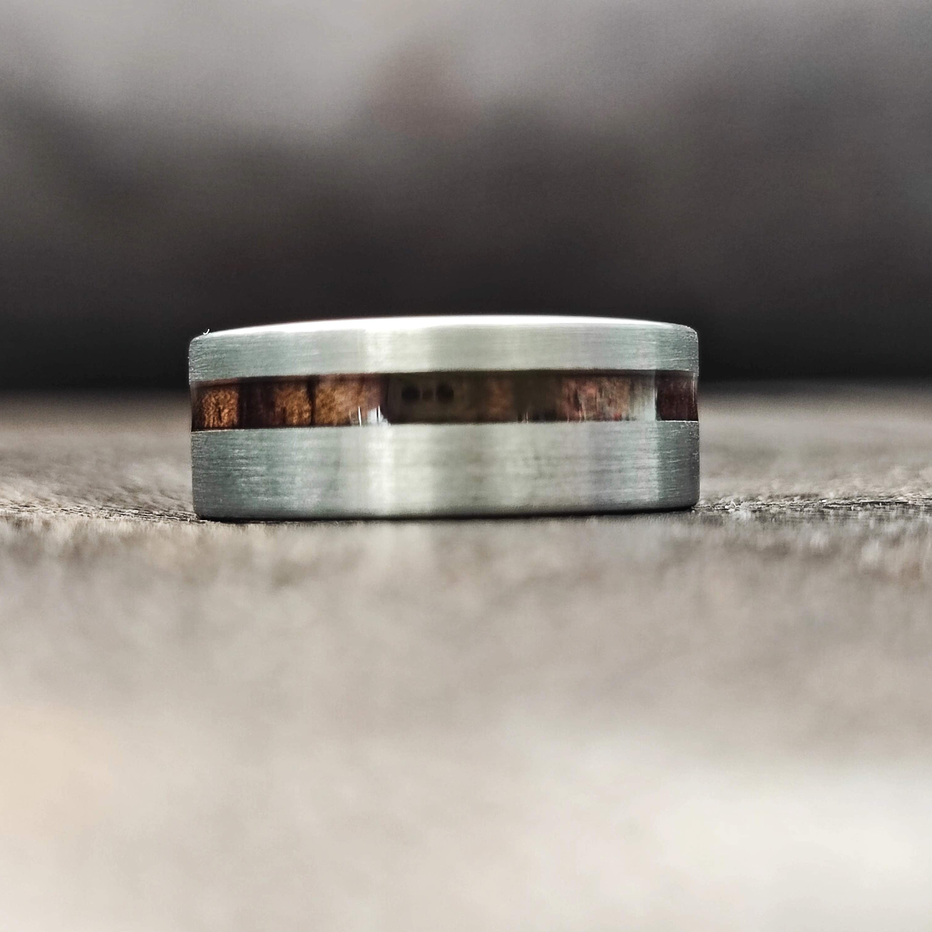 The Gun Dark - Zebra Wood Men's Tungsten Ring