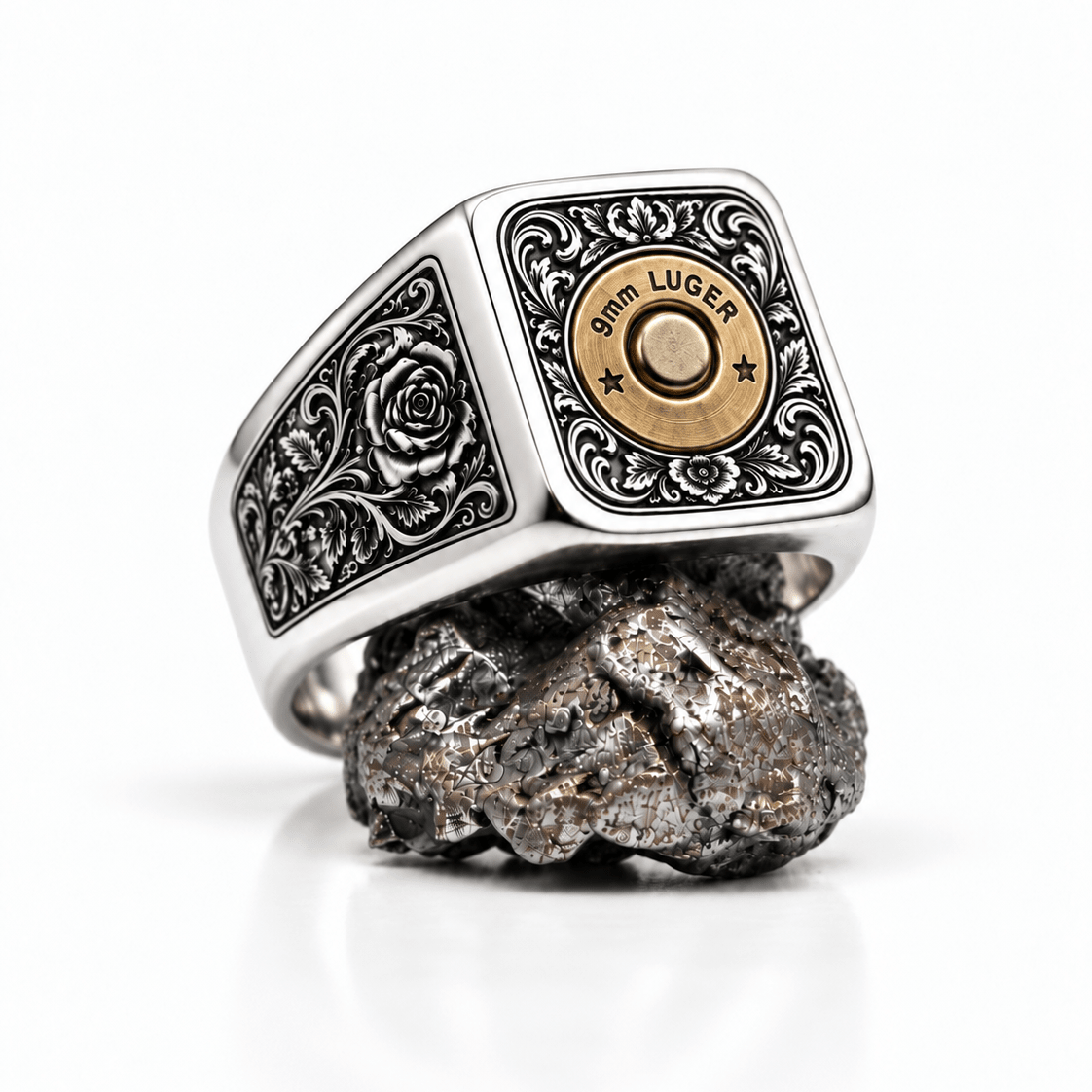 The Gunslinger - Old school smith & Wesson art detail Ring