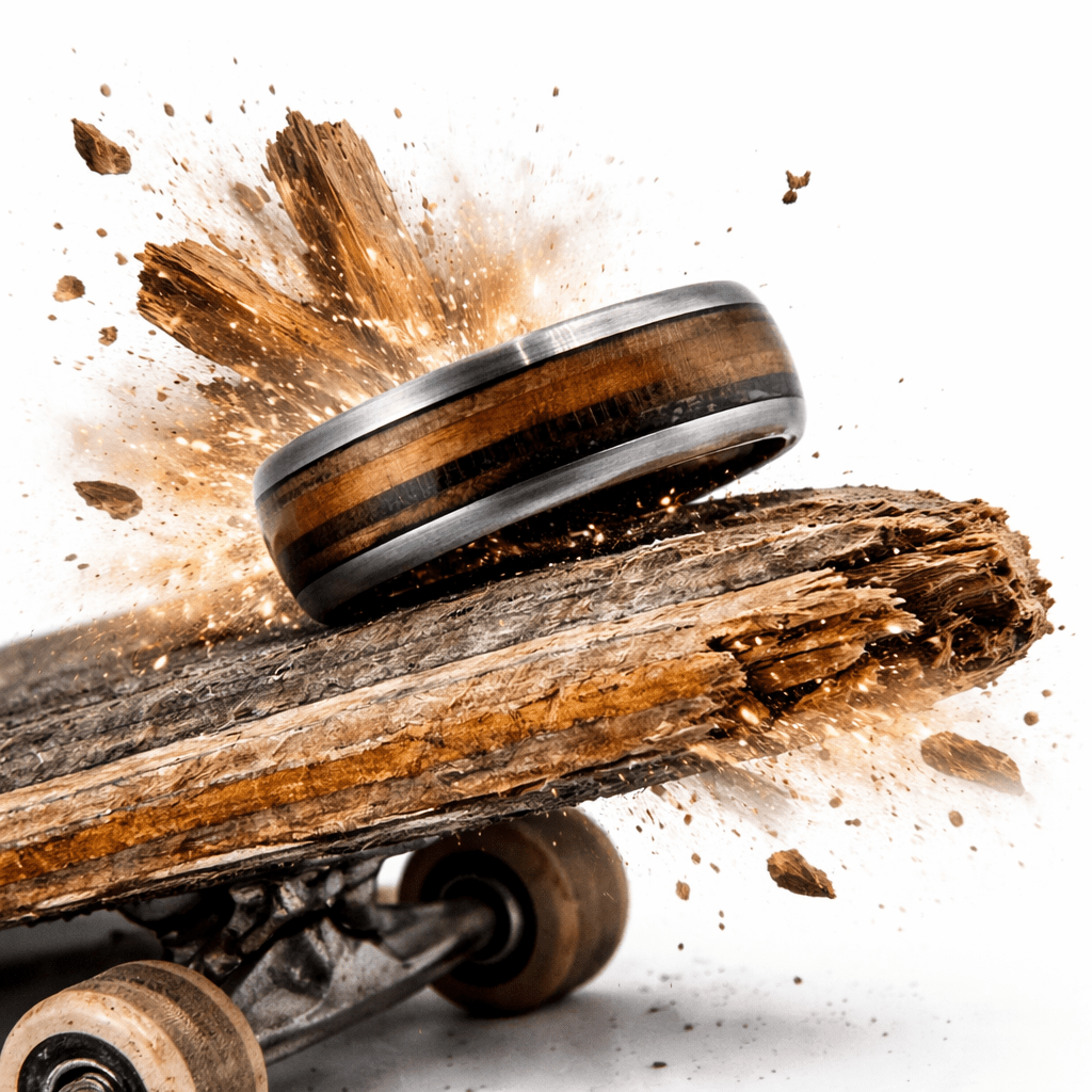 The Kickflip - Skateboard Wood Ring
