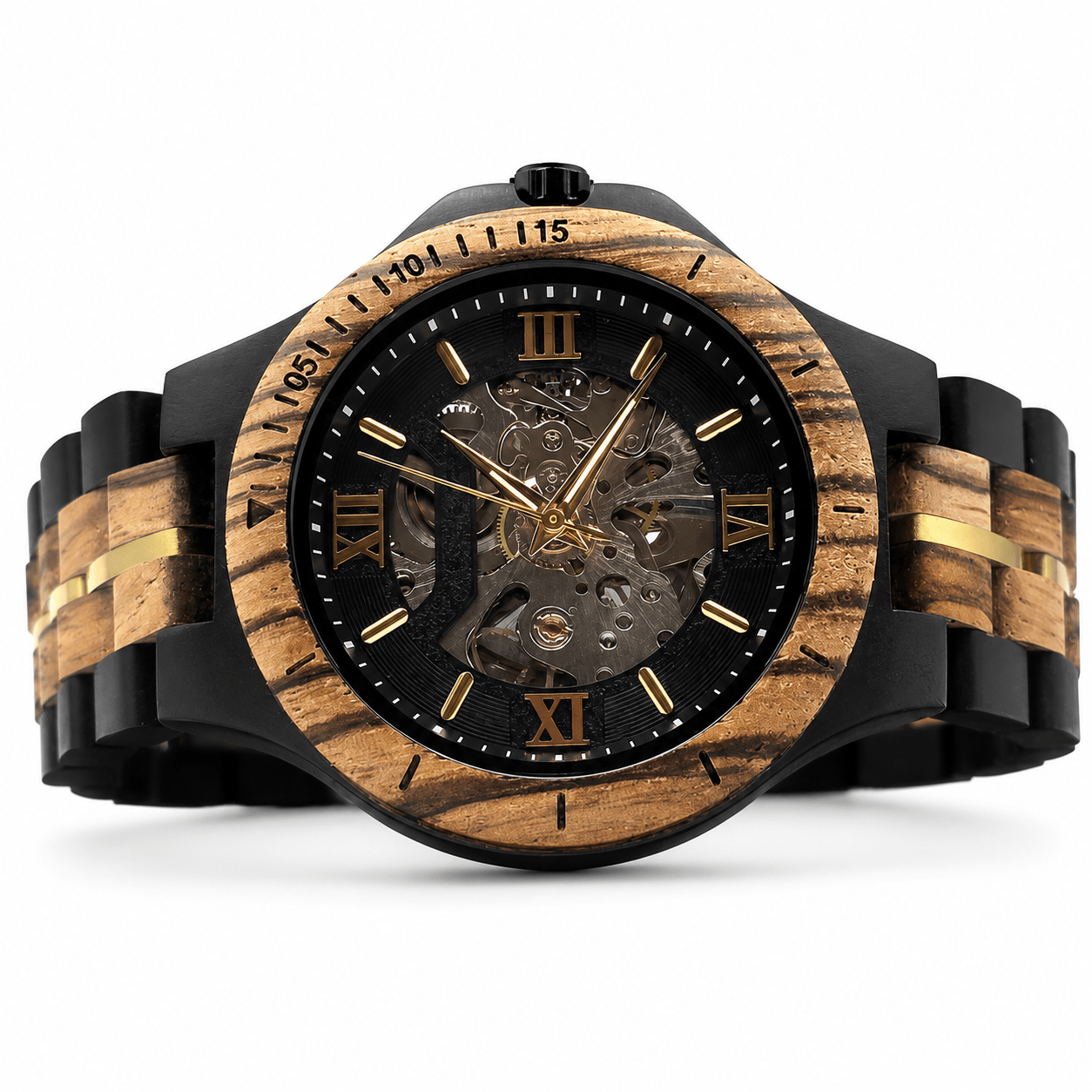 The Mechanical - Zebra & Ebony Wood Watch