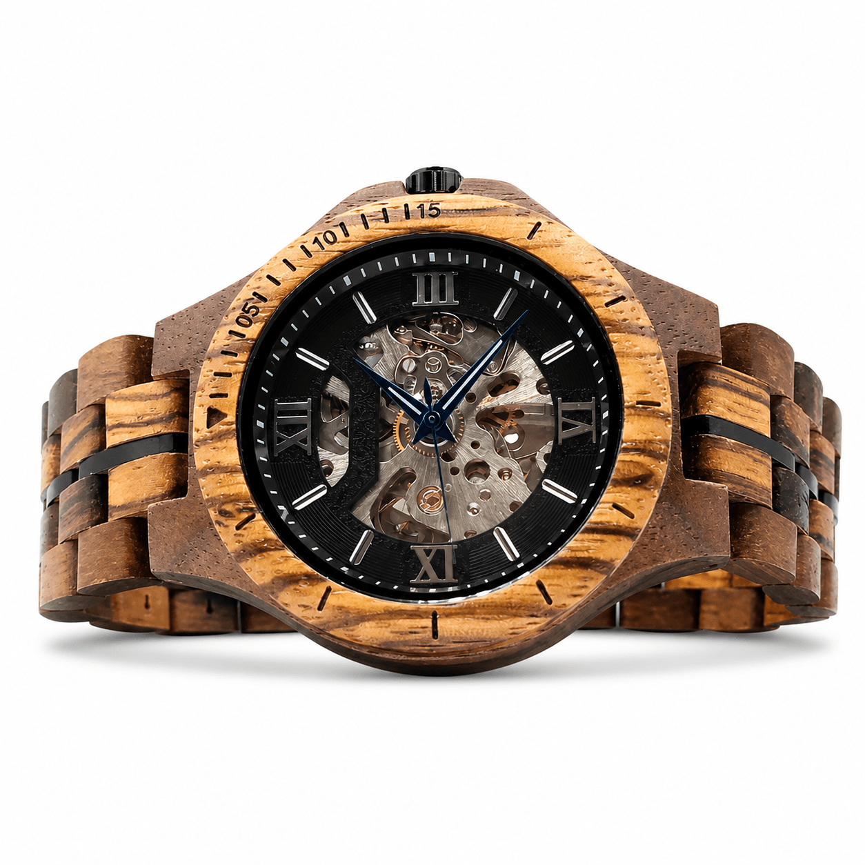 The Mechanical - Zebra & Walnut Wood Watch