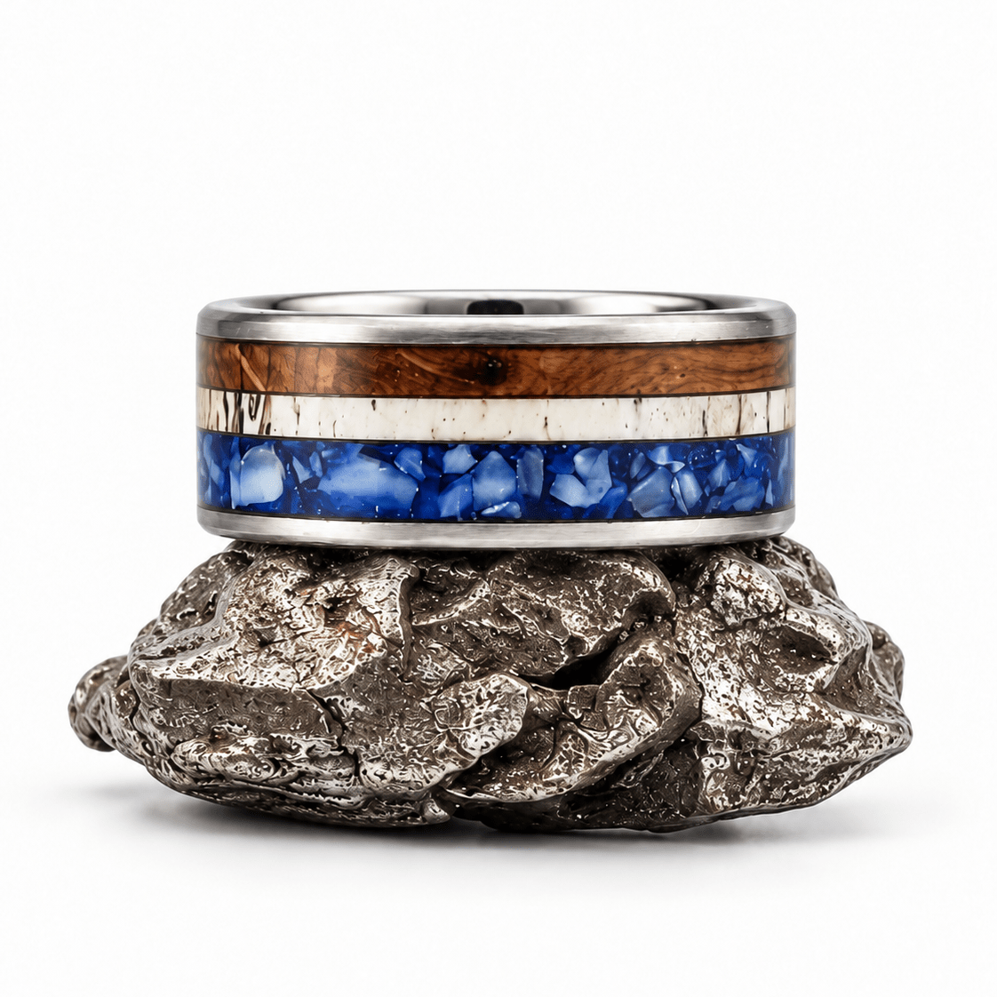 The Miami - Azure Blue Abalone, Antler & Whiskey Barrel