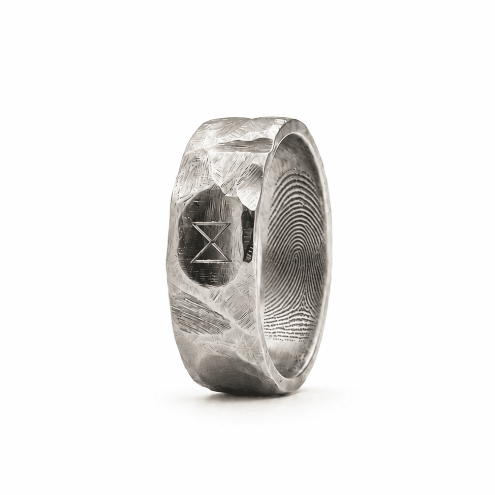 The Nordik - Blacksmith Titanium ring & Fingerprint