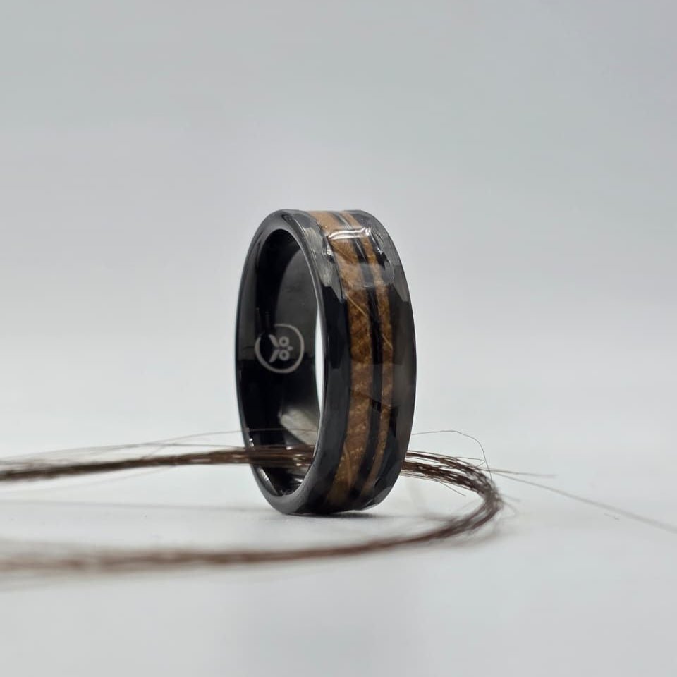 The Rapunzel - Your loved Ones Hair set in Whiskey Barrel