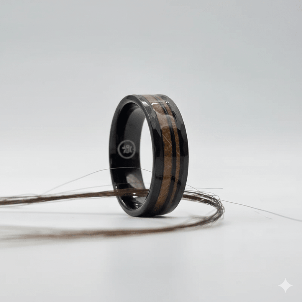 The Rapunzel - Your loved Ones Hair set in Whiskey Barrel