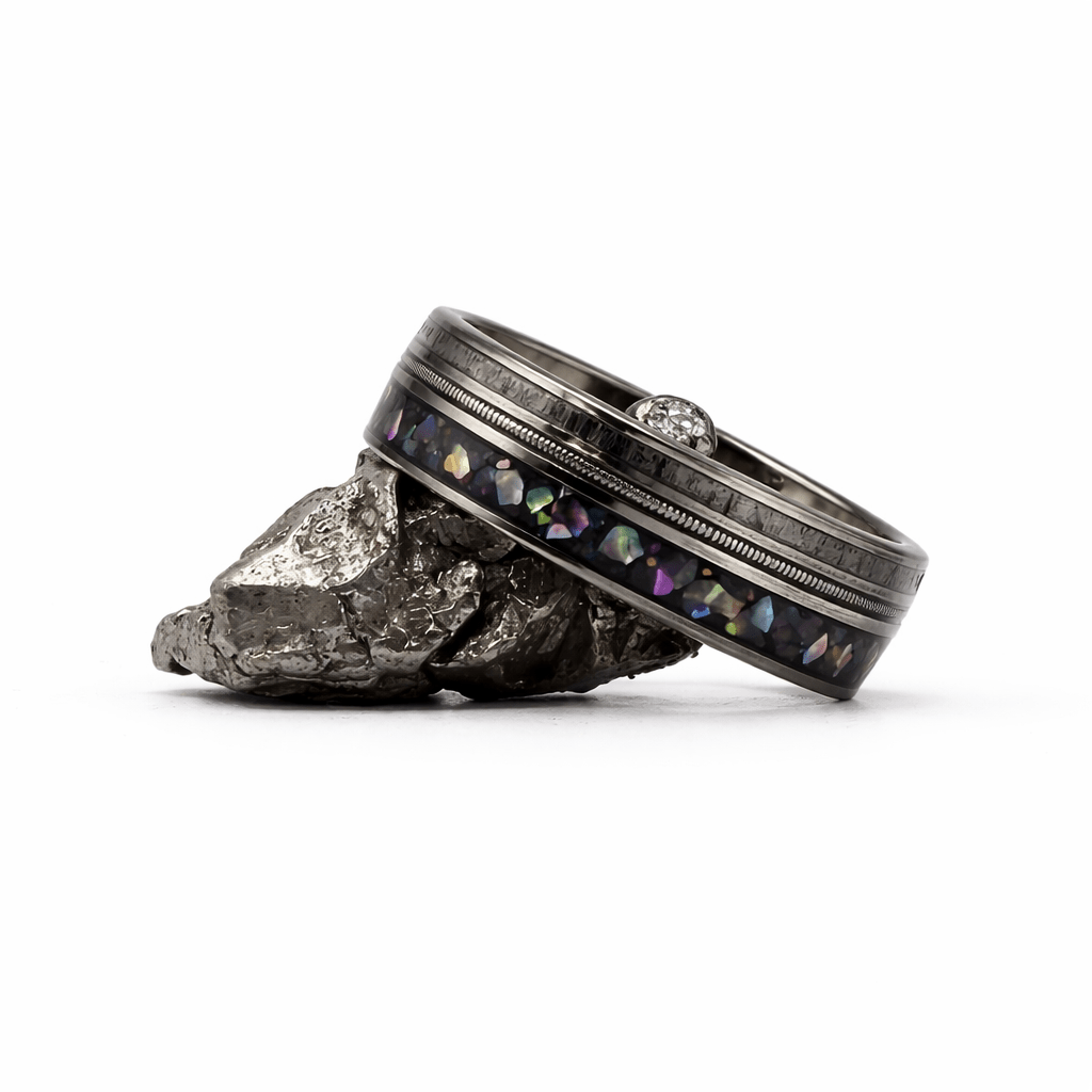 The Stingray - Abalone Shell & Guitar string ring