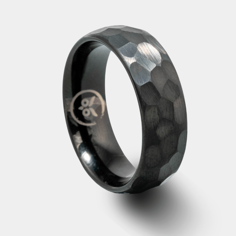 The Thing - Black Hammered tungsten Ring