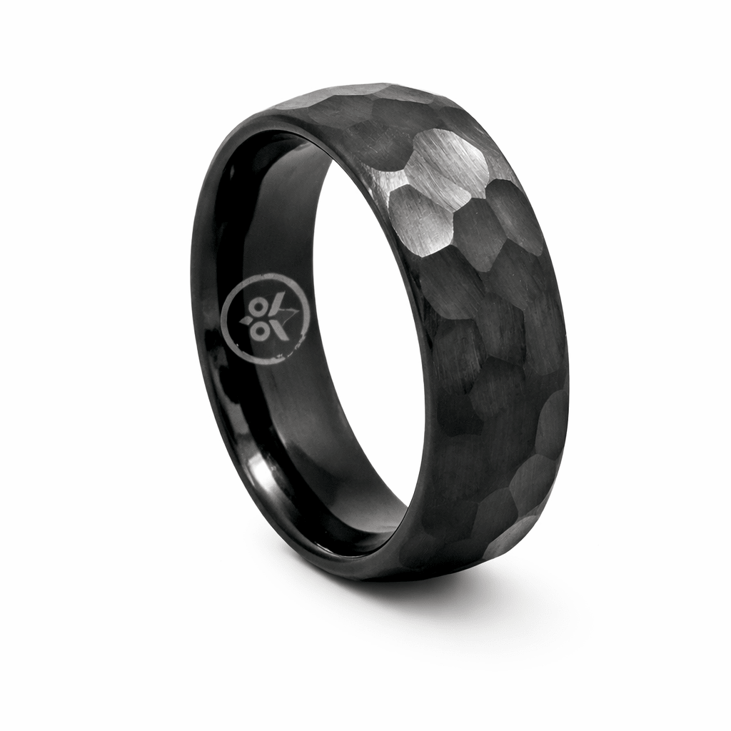 The Thing - Black Hammered tungsten Ring