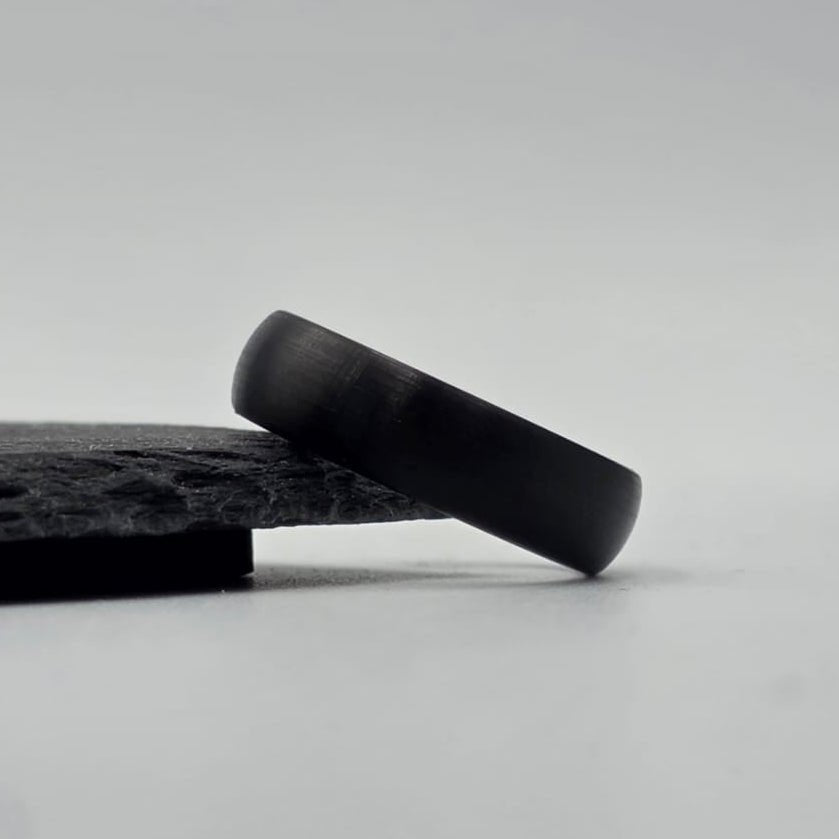 The Tuxedo - Matt Black & Gunmetal tungsten ring