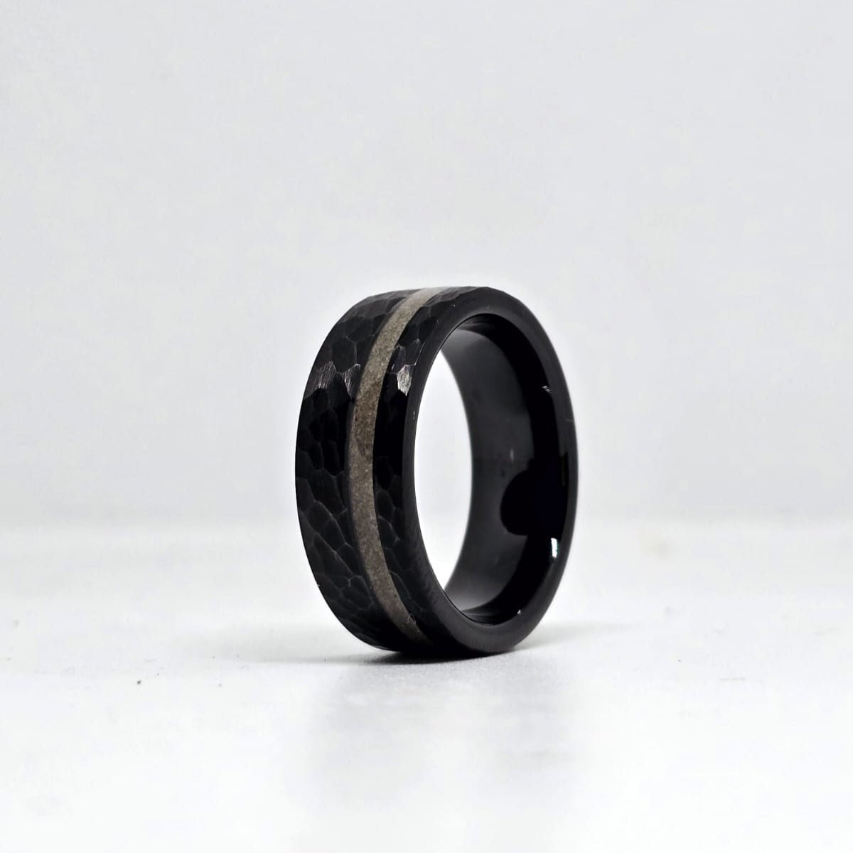 The Urban Edge (New) - Black Hammered Cement Ring