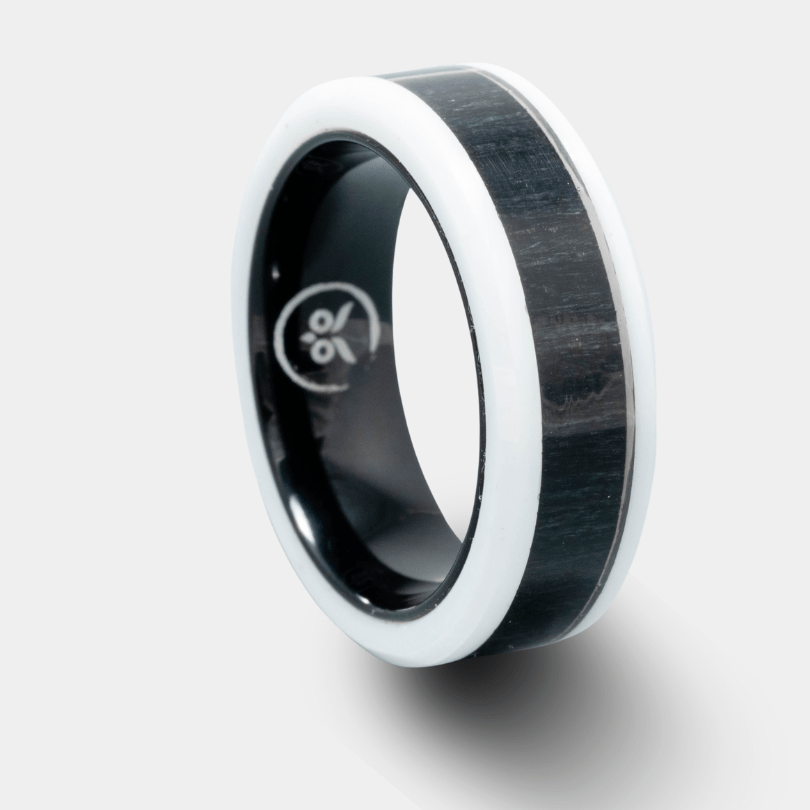 Venom Ceramic - Ebony & Ceramic Men's Tungsten Ring