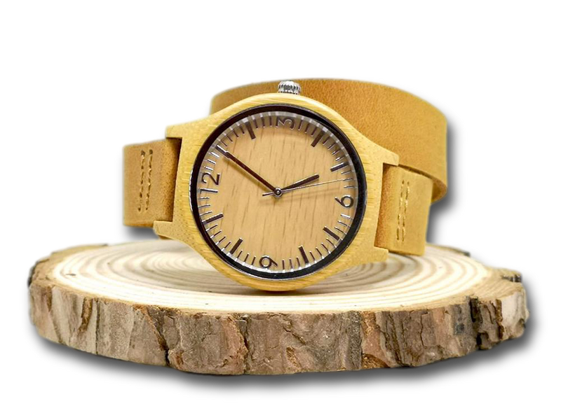 Bamboo silver dial wooden Watch Double Strap - Women's - Wooden Watches - Touchwood