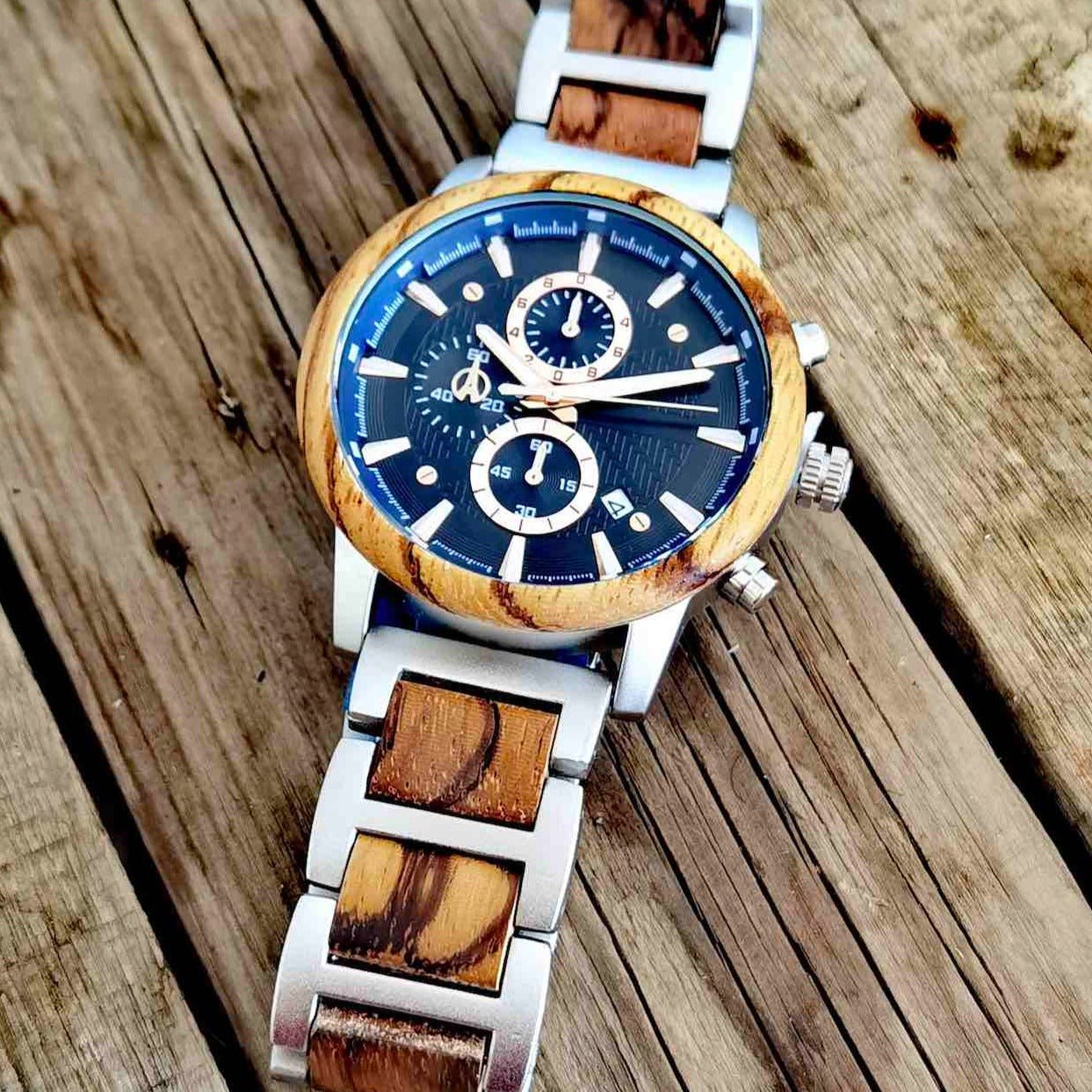 Beast - Zebrawood & Brushed Stainless Steel Watch