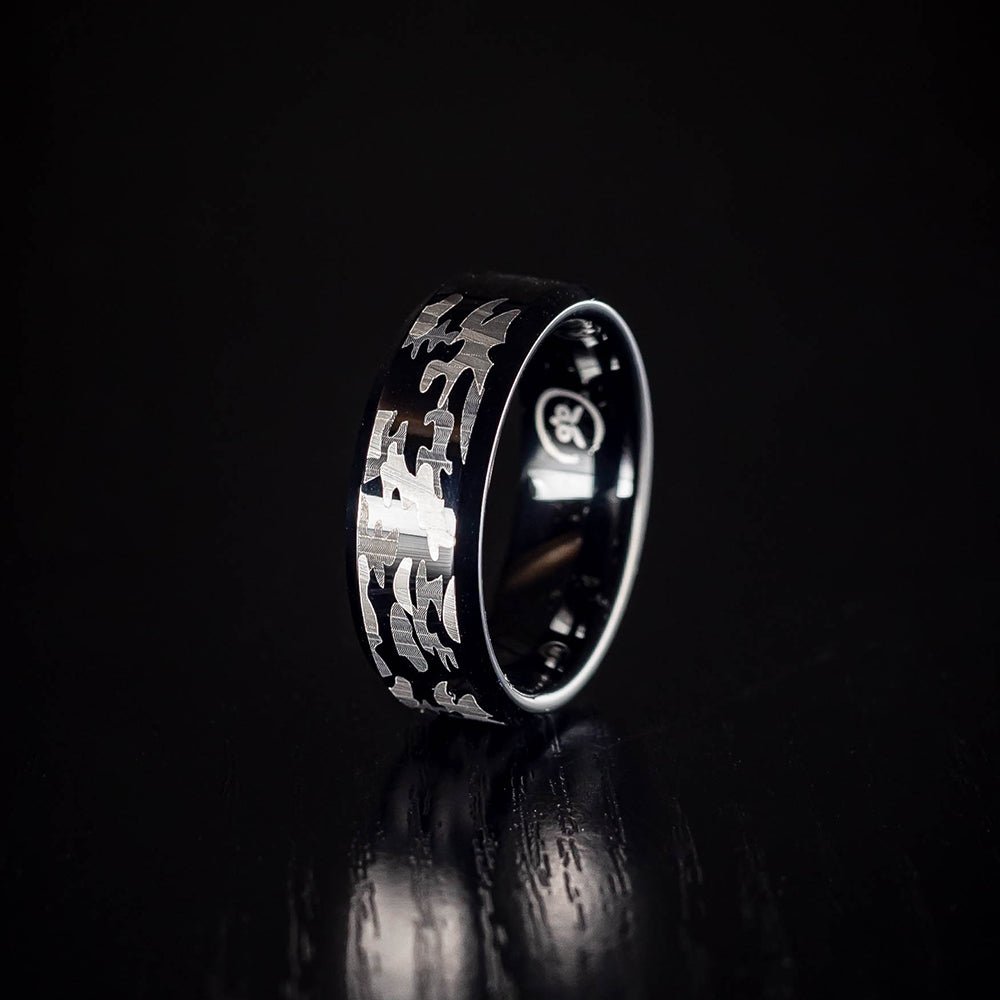 Black Opps - Brushed Camo Men's Tungsten Ring