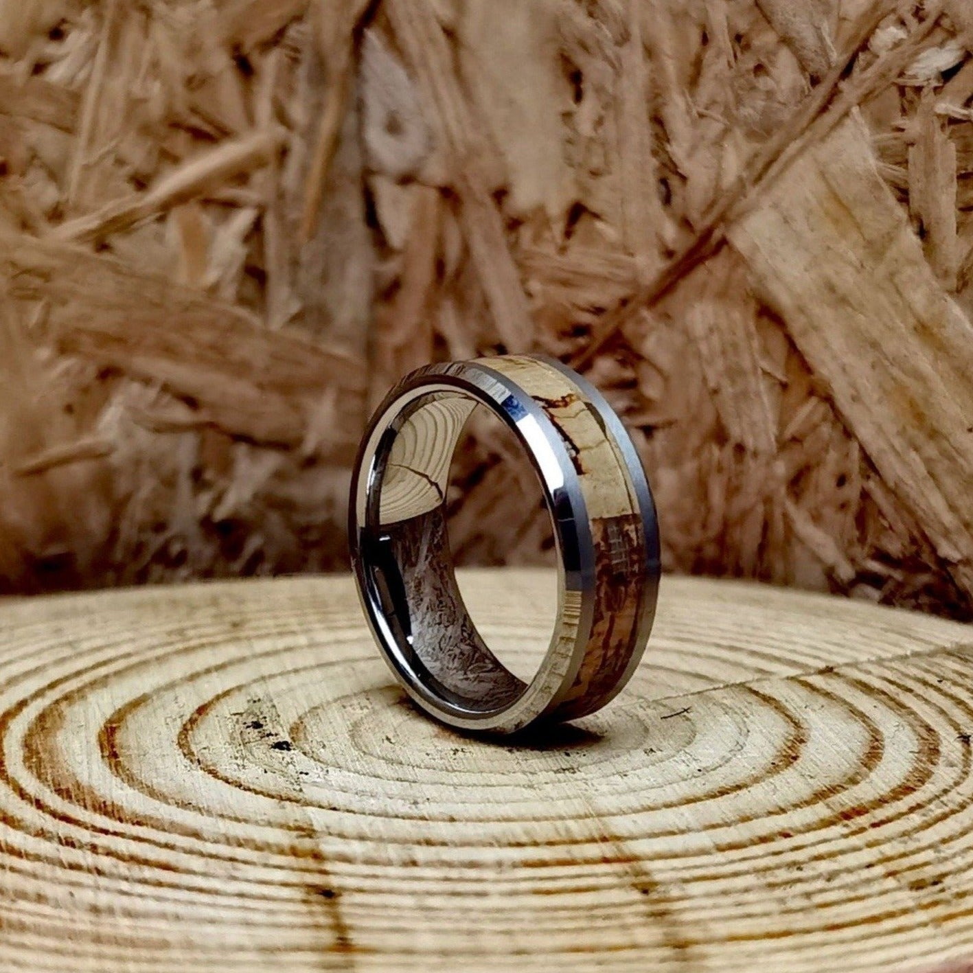 Johnny Cage - Cork Wood Tungsten Ring