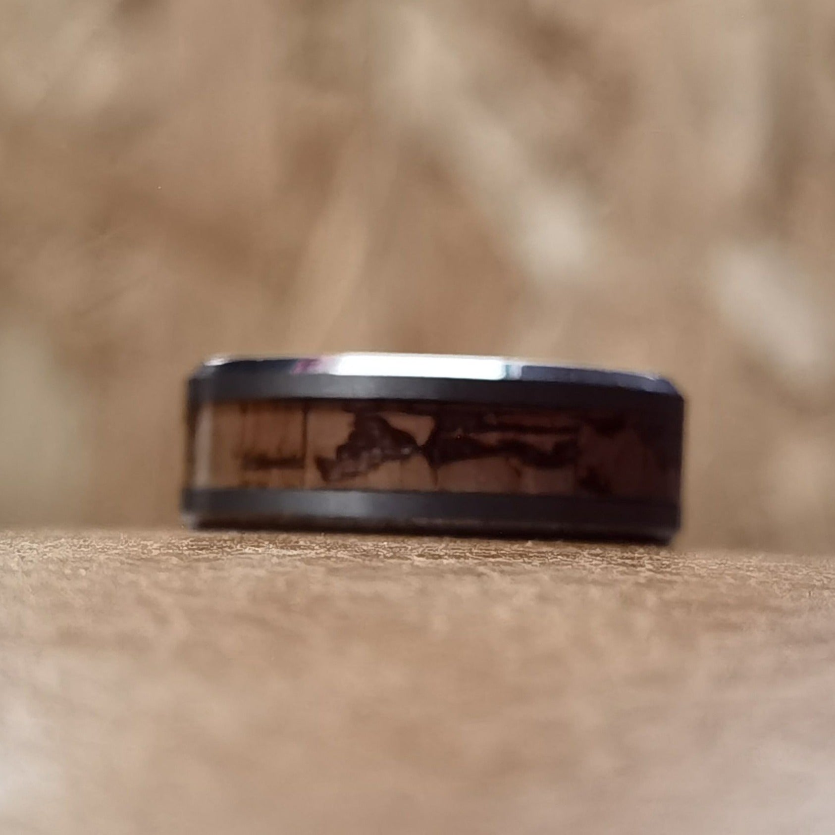 Johnny Cage - Cork Wood Tungsten Ring