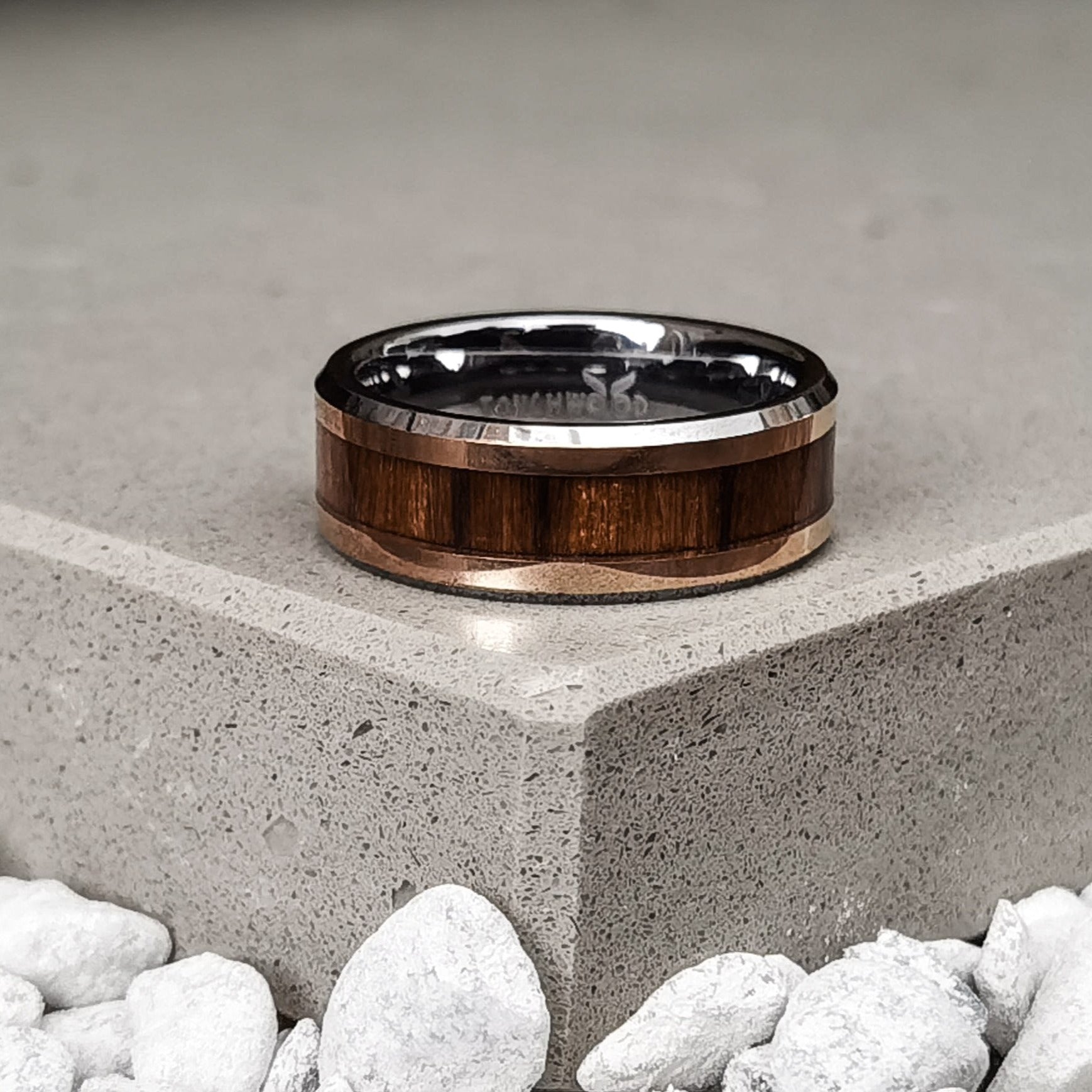 Marvel - Walnut Wood Men's Tungsten Ring