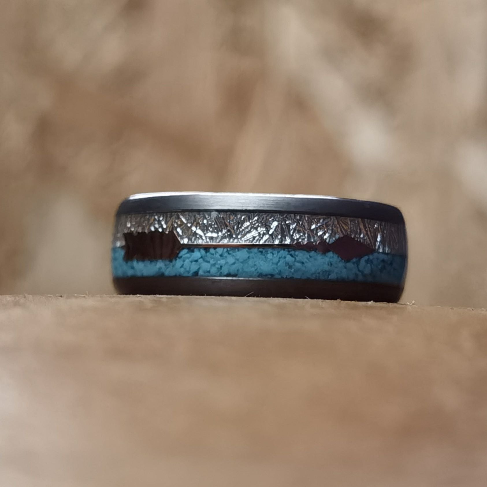 Poseidon - Blue Resin Men's Tungsten Ring