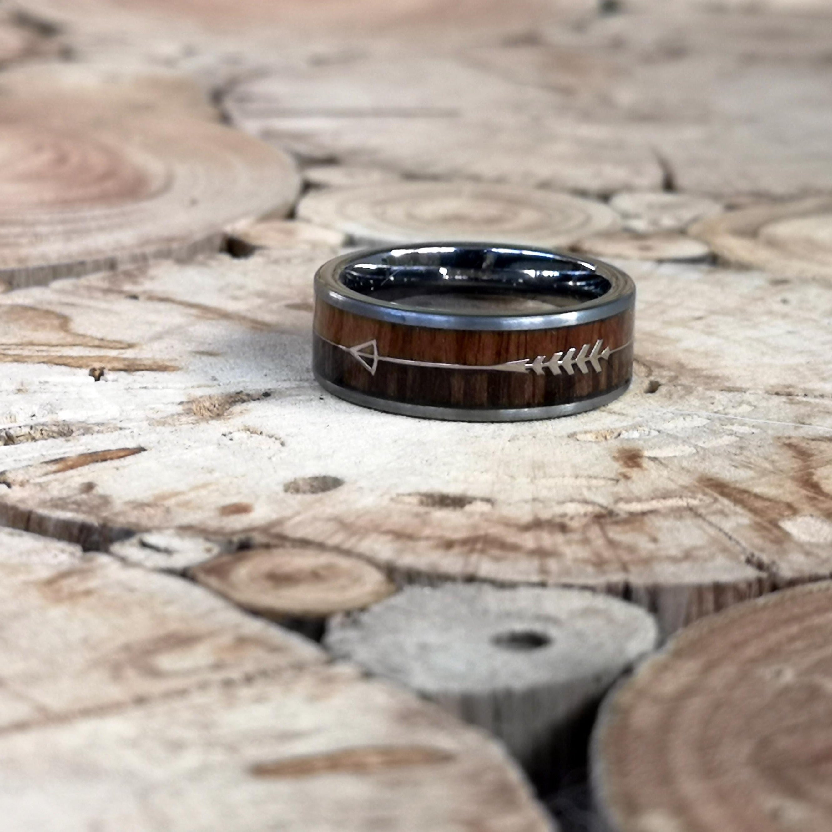 Robin Hood - Walnut & Zebra Wood Men's Tungsten Ring