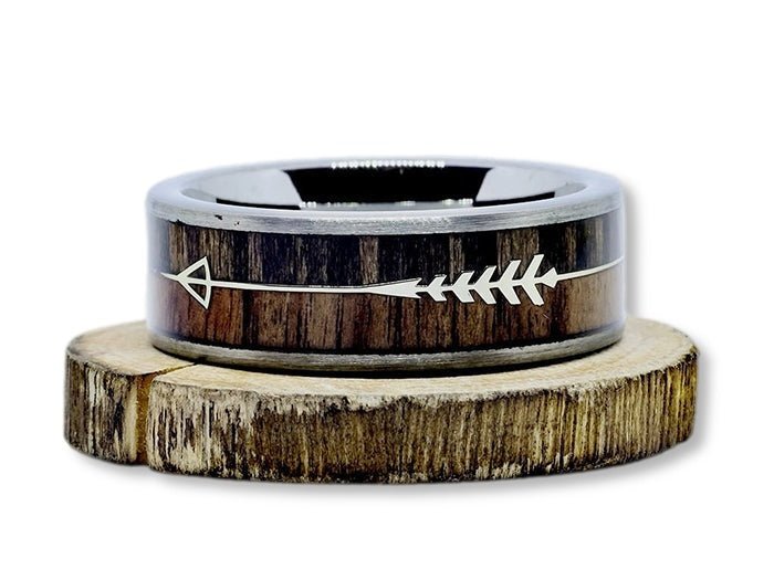 Robin Hood - Walnut & Zebra Wood Men's Tungsten Ring