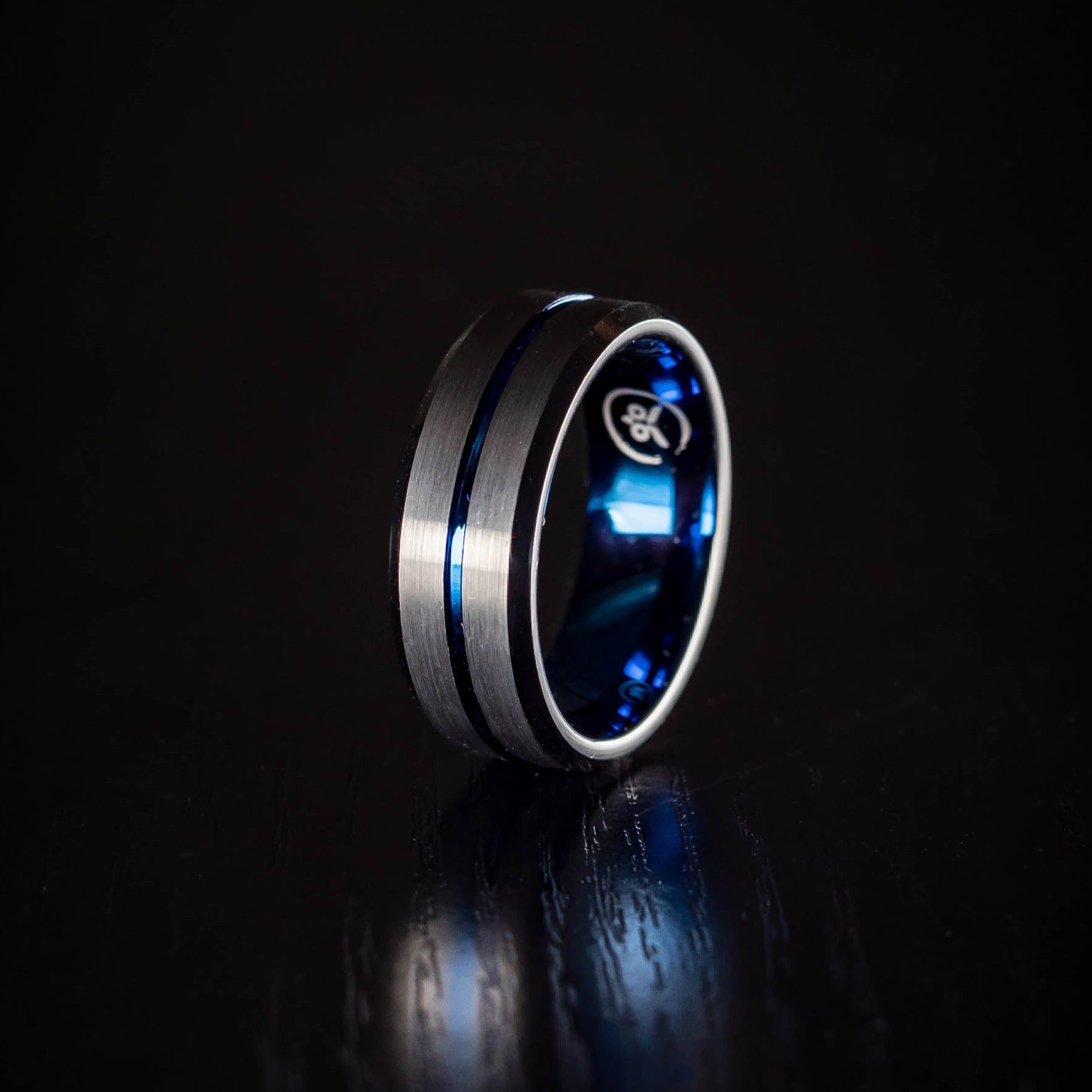 Storm - Navy Blue & Gunmetal Men's Tungsten Ring
