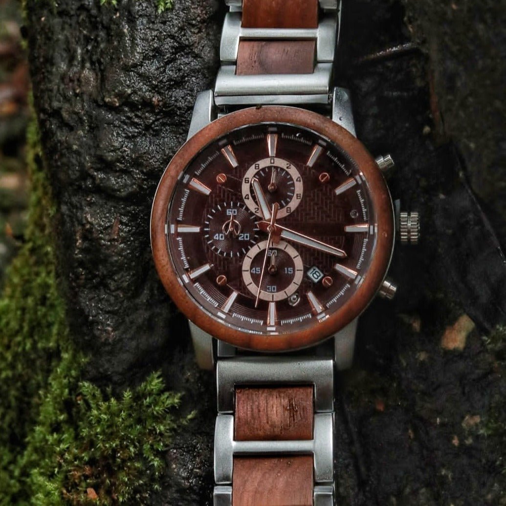 Storm - Walnut & Brushed Stainless Steel Watch