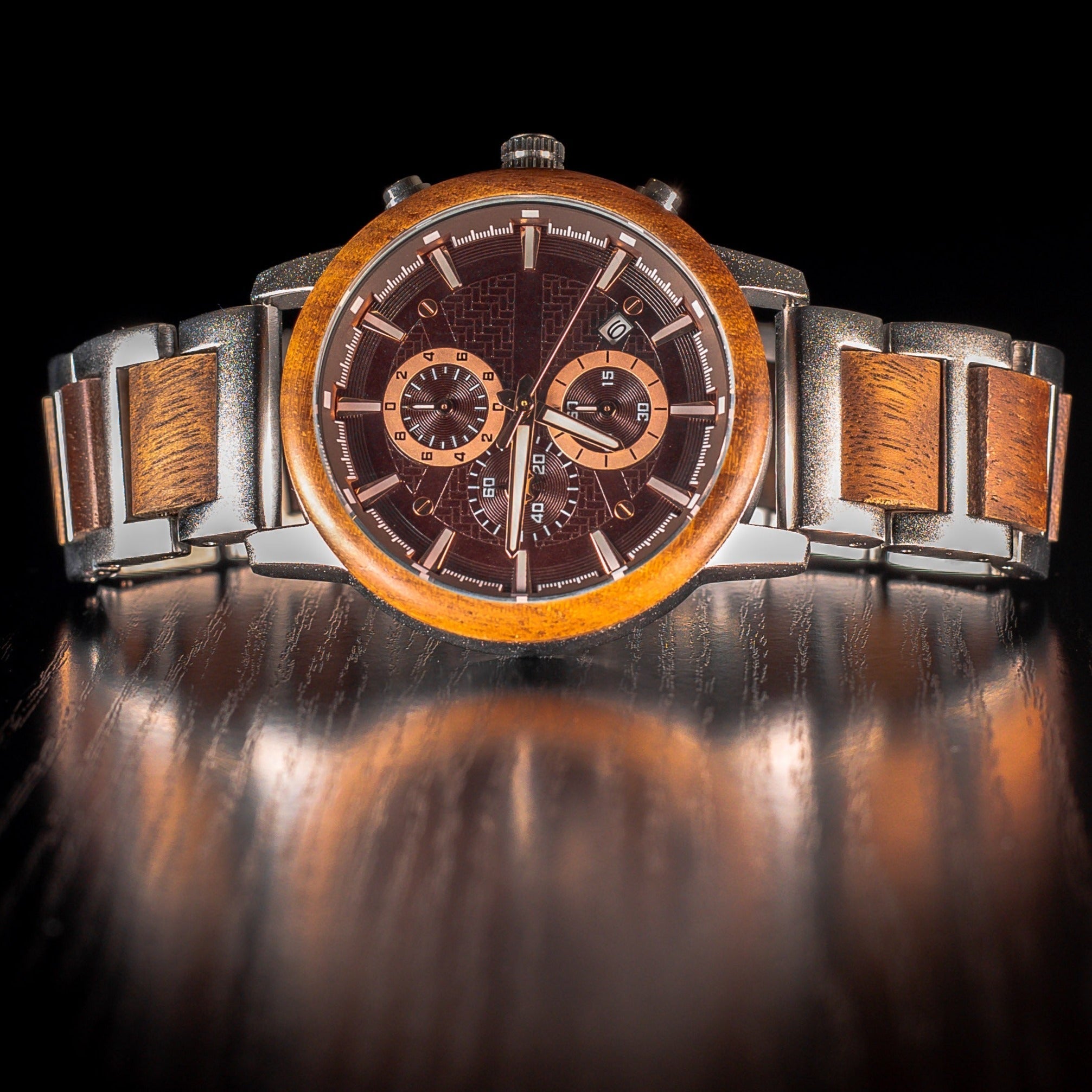 Storm - Walnut & Brushed Stainless Steel Watch